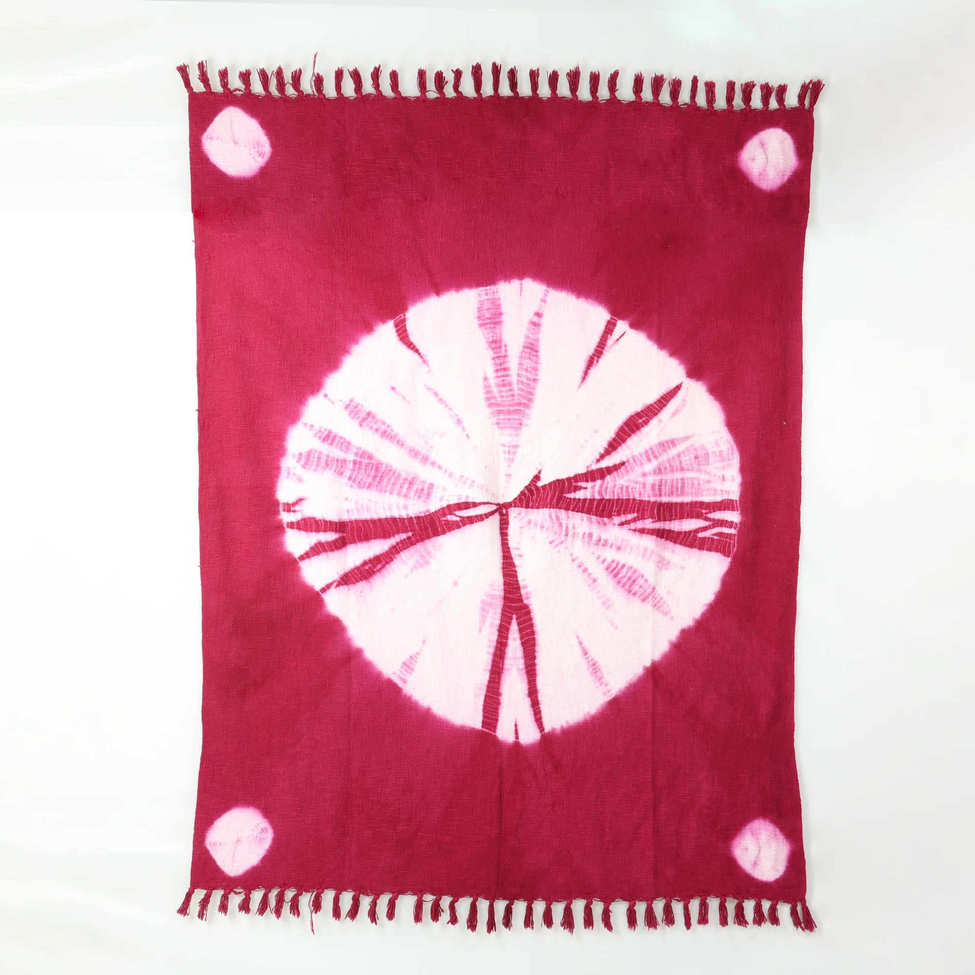 Natural Red Tie Dye Light Weighted Cotton Throw Blanket - Image 3
