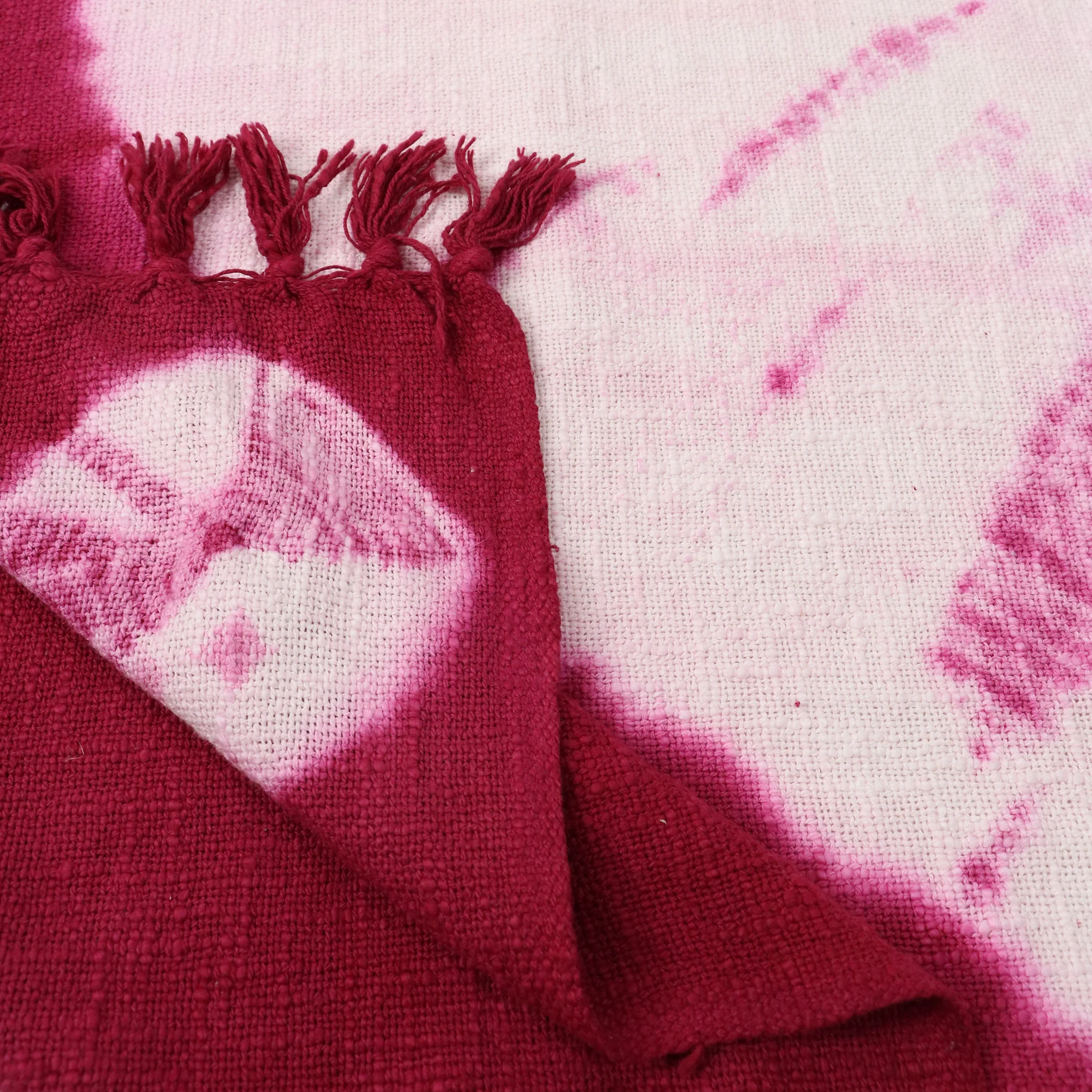 Natural Red Tie Dye Light Weighted Cotton Throw Blanket - Image 5