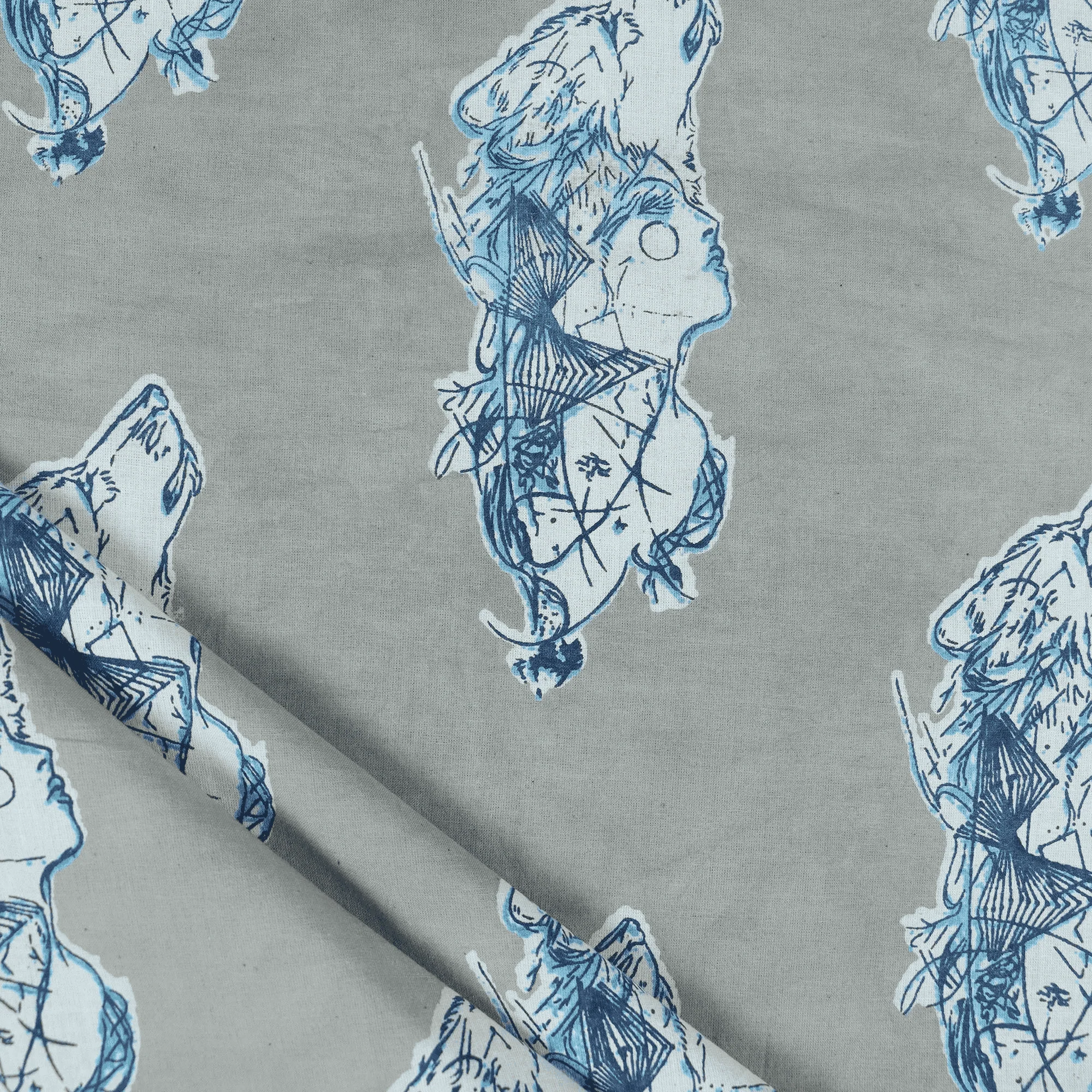 Animal Print Hand Printed Indian Cotton Kashish Fabric for Women's Dress - Image 2