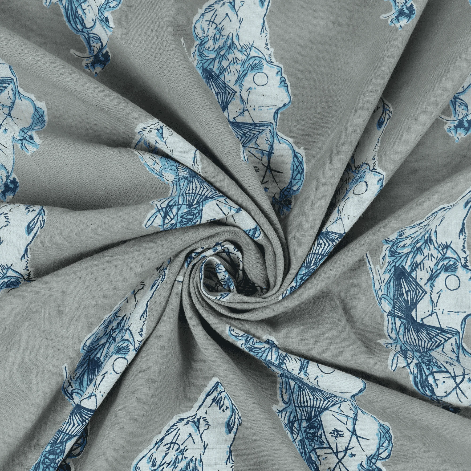 Animal Print Hand Printed Indian Cotton Kashish Fabric for Women's Dress - Image 5