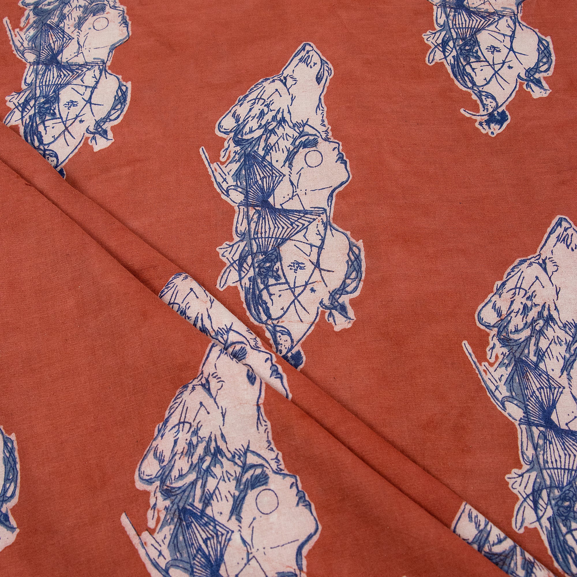 Hand Block Print Dabu Cotton Fabric