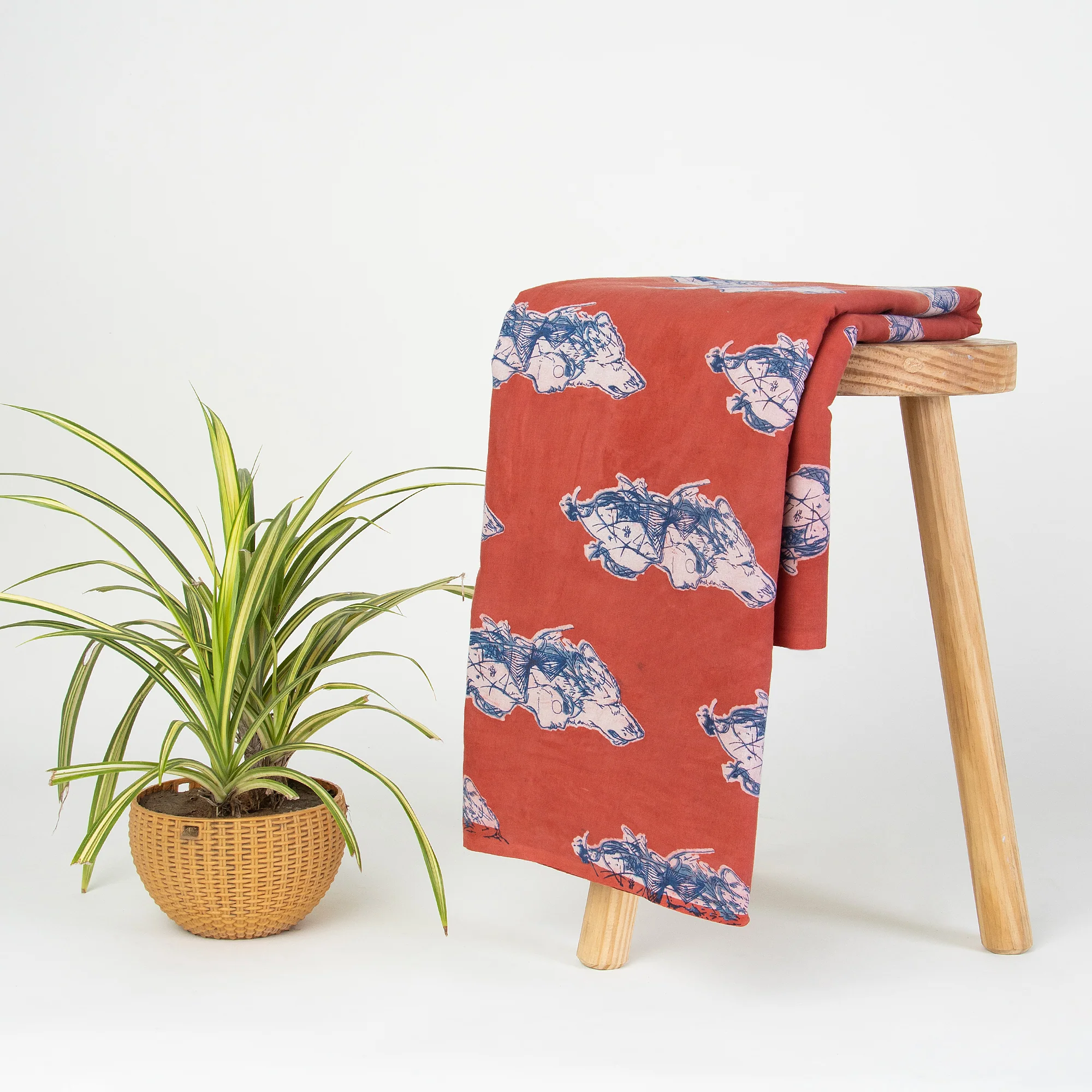 Hand Block Print Dabu Cotton Fabric - Image 6
