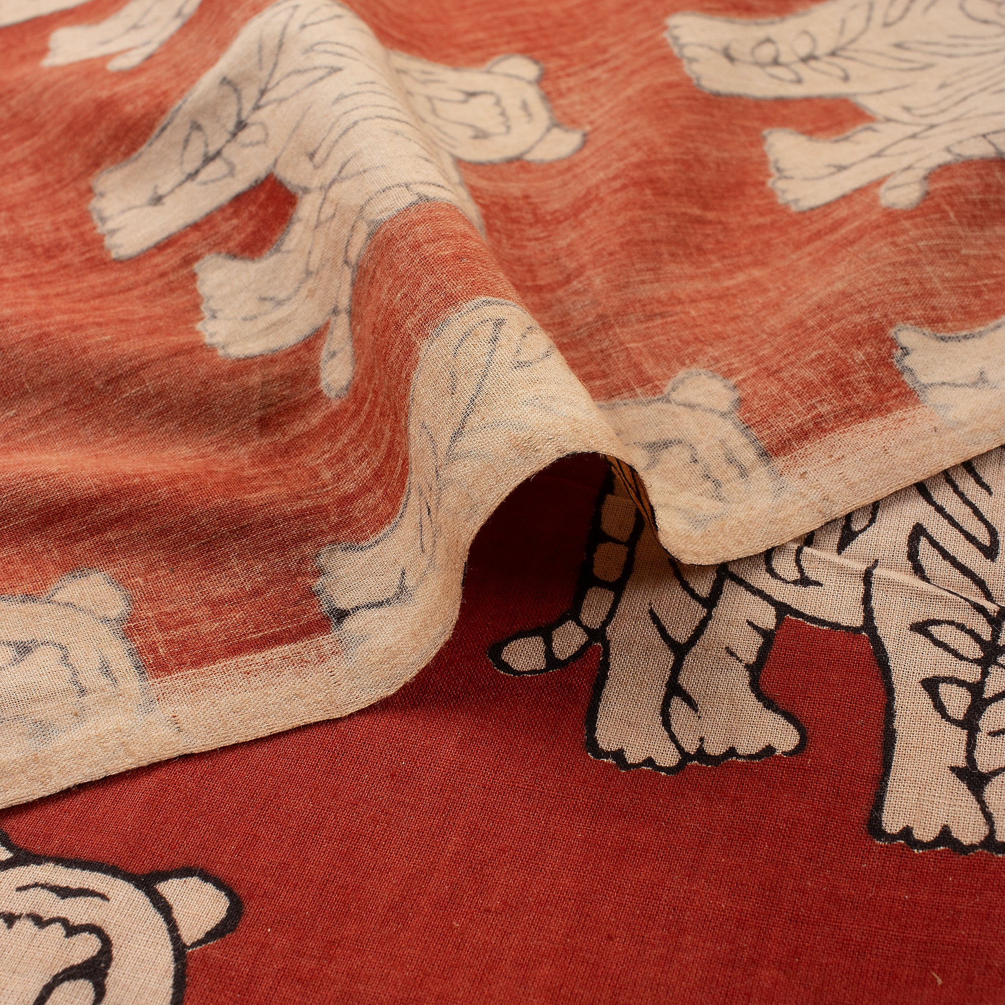 Hand Block Printed Cotton Bagru Fabrc - Image 4