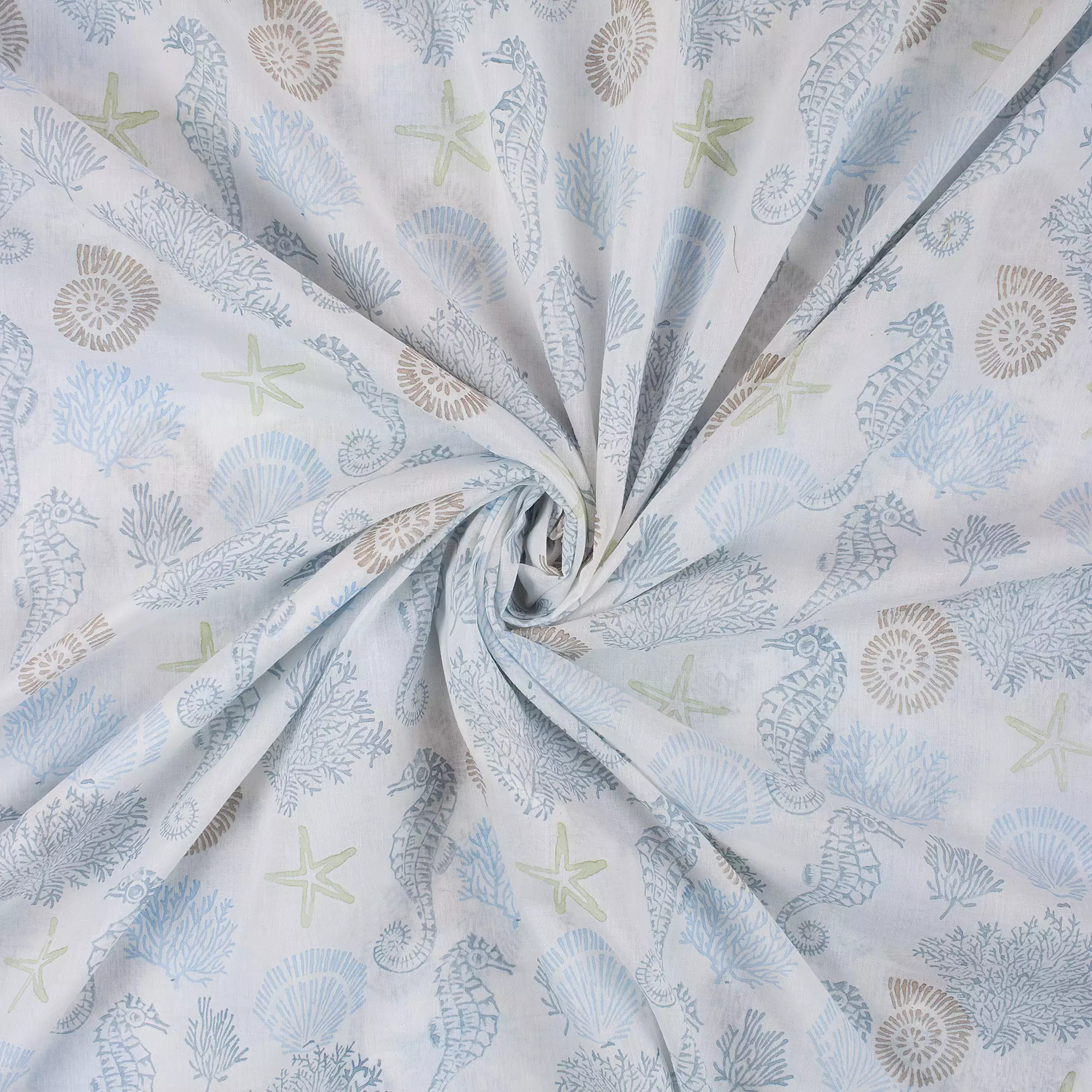 Hand Block Printed Cotton Fabric - Image 4