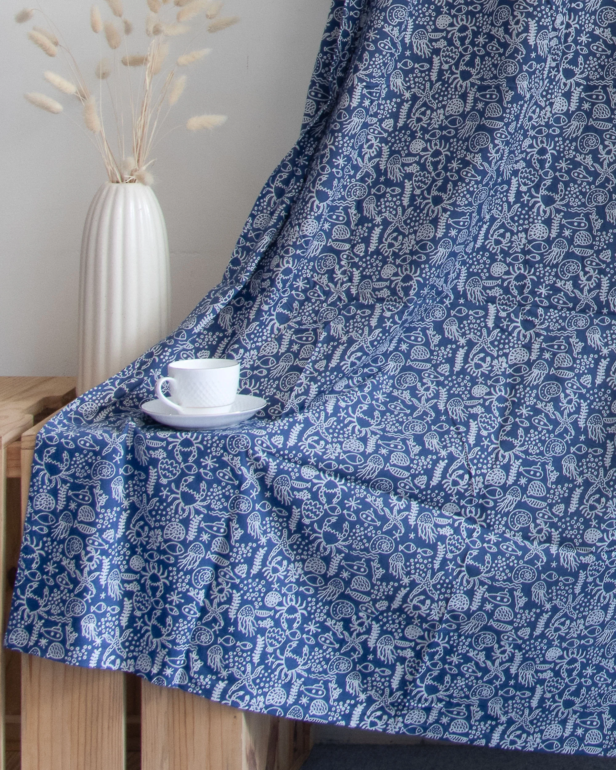 Aquatic Animals Block Printed Curtains - Image 4