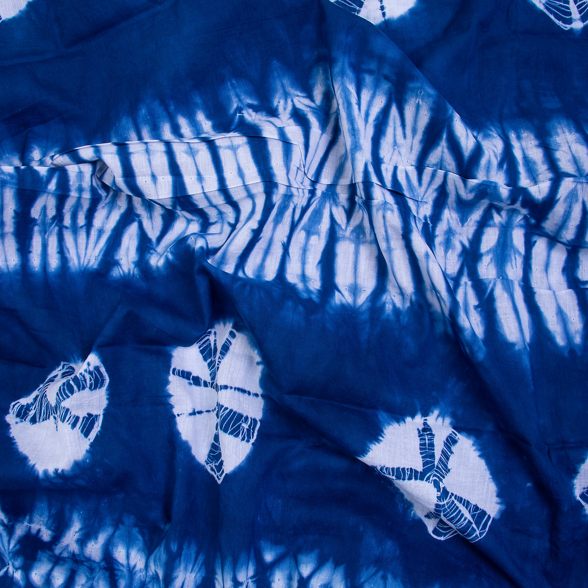 Classic Blue Indian Handmade Cotton Tie Dy Fabrics - Image 2