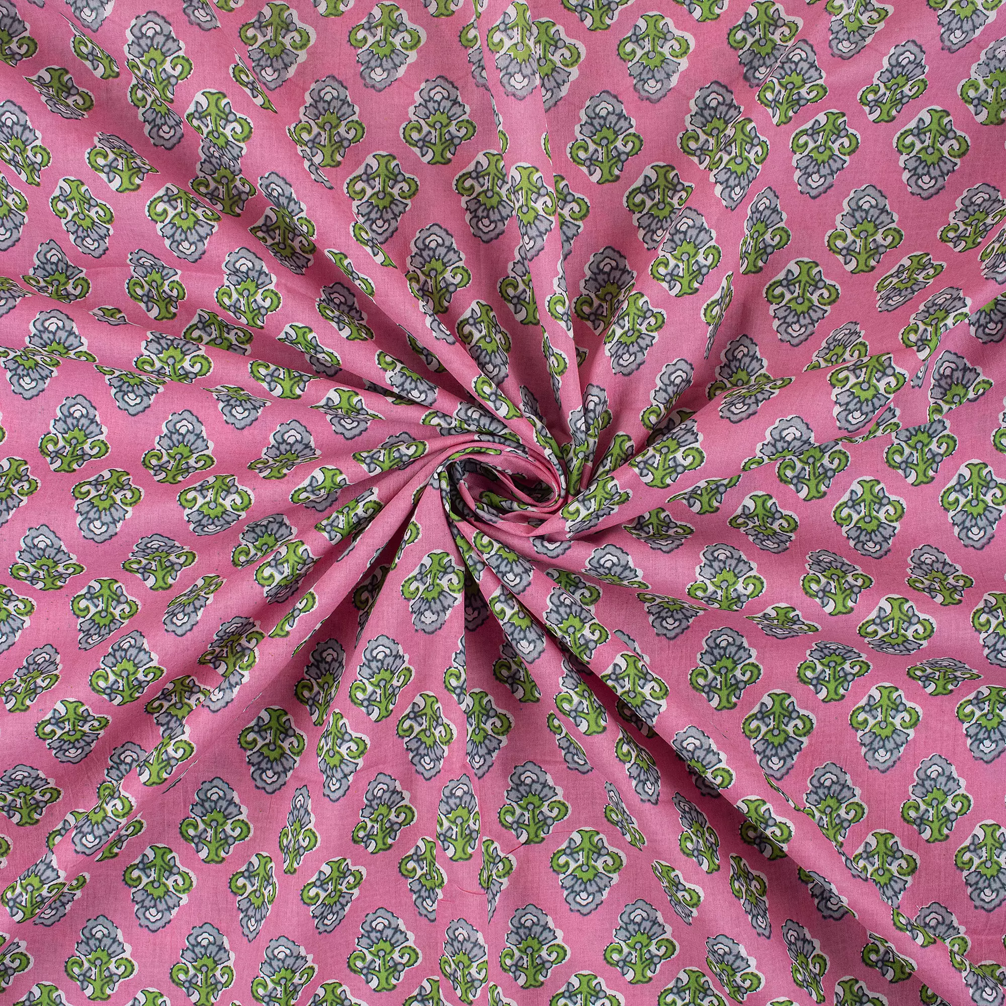 Attractive Floral Hand Block Print Fabric - Image 4
