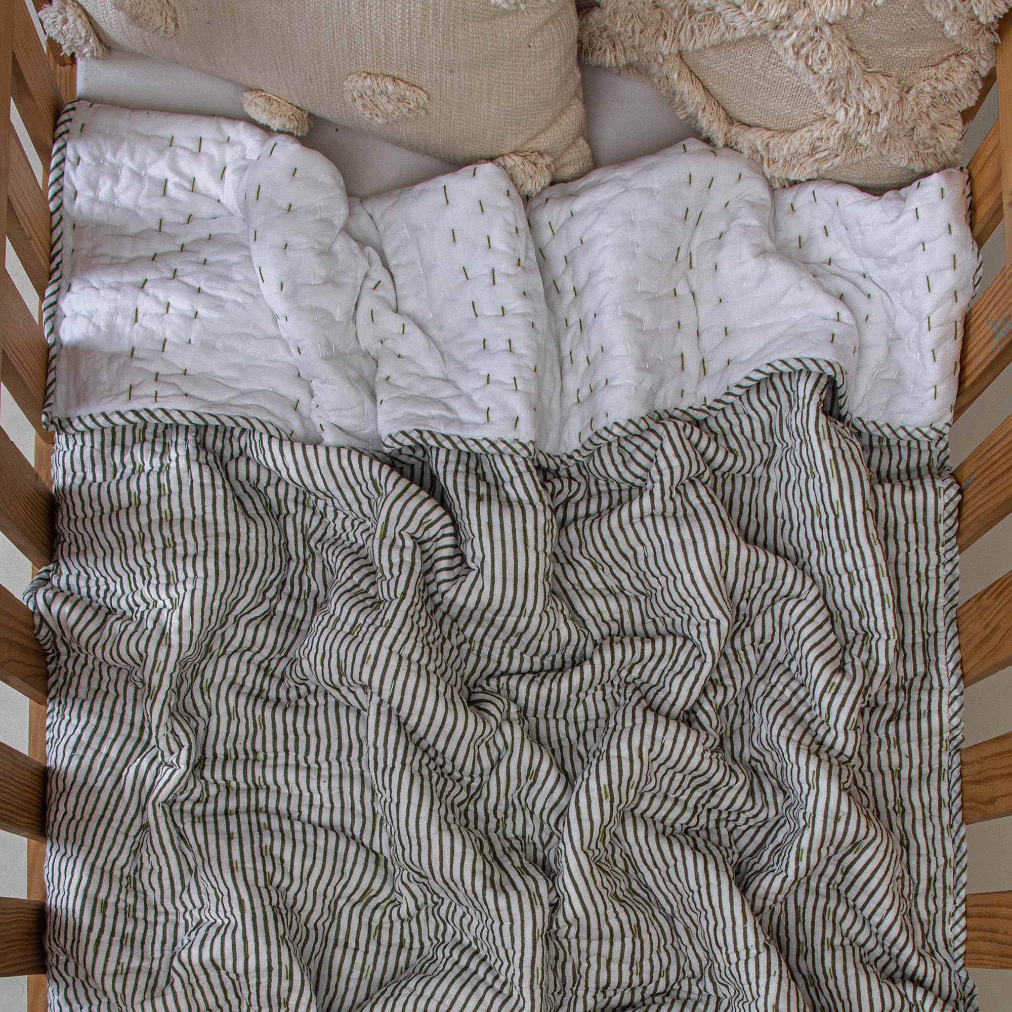 Hand Block Printed Pure Cotton Baby Quilt - Image 3