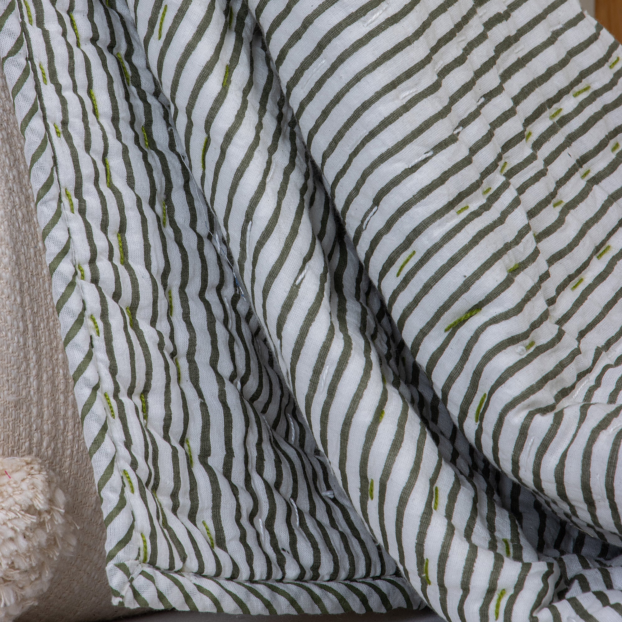 Hand Block Printed Pure Cotton Baby Quilt - Image 4