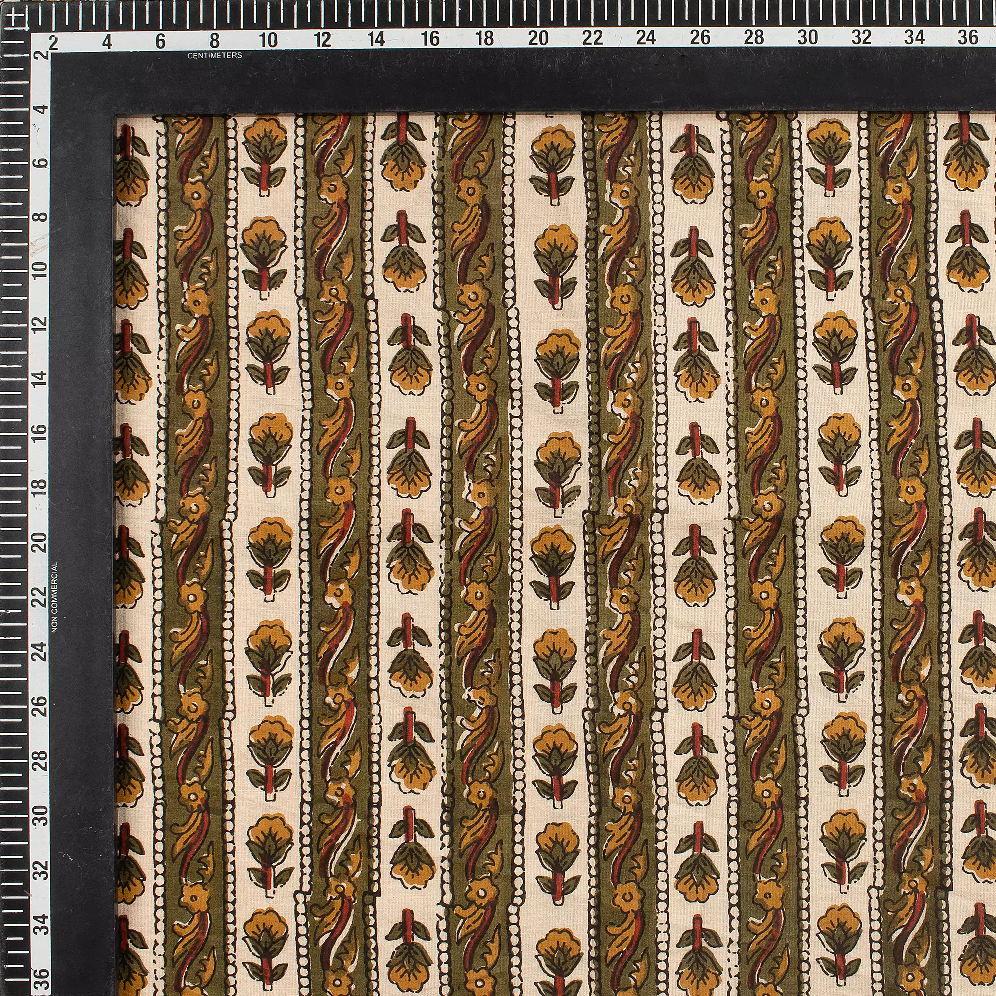 Bagru Stripe Printed Pure Cotton Fabric - Image 3
