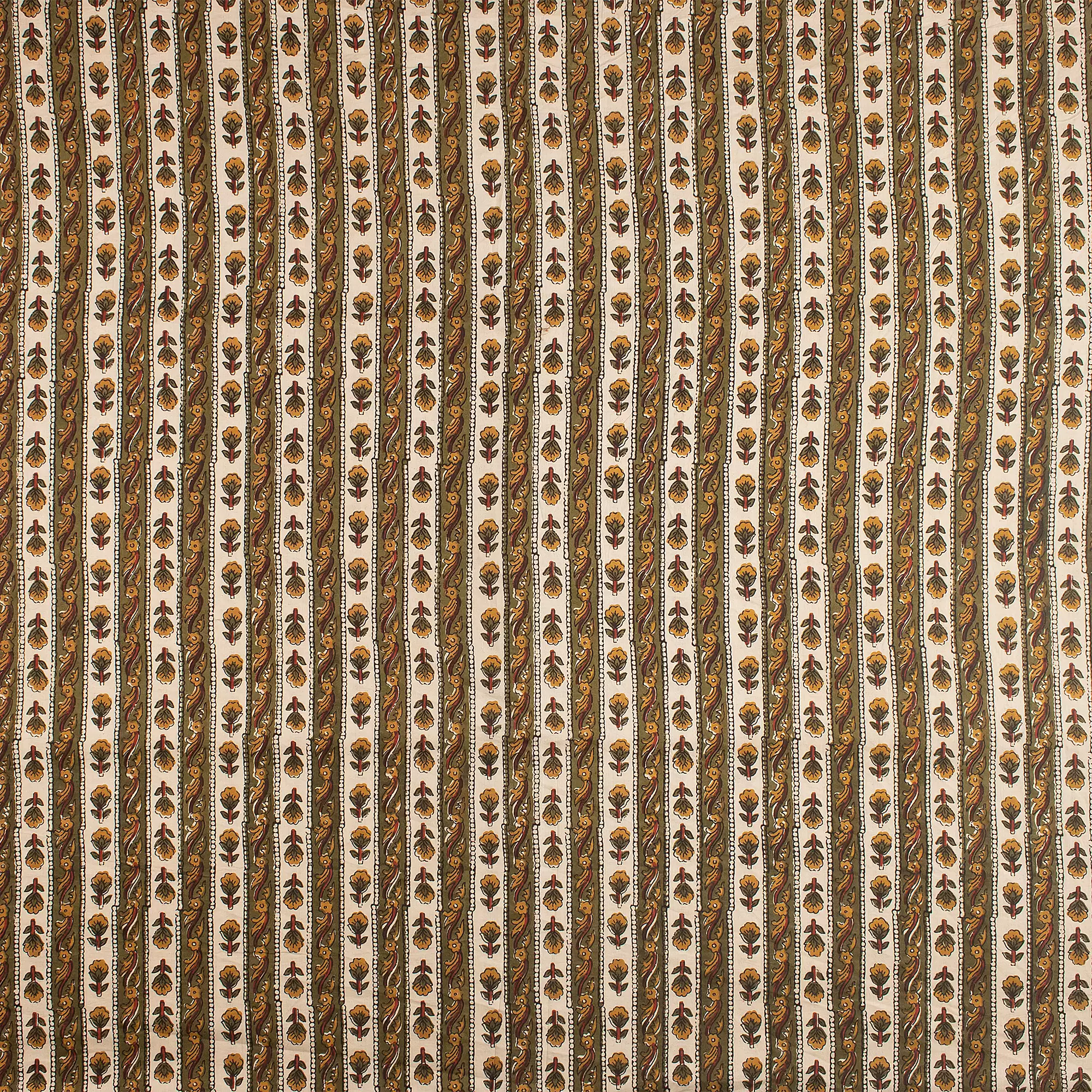 Bagru Stripe Printed Pure Cotton Fabric - Image 5