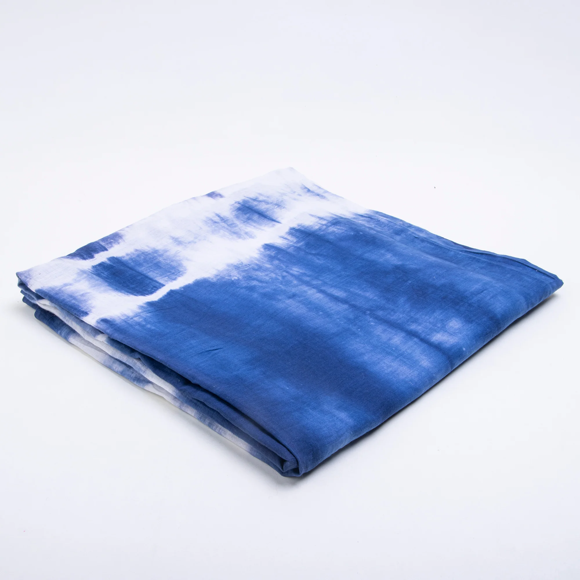 Shibori Dark Blue Indian Tie Dye Cotton Multipurpose Fabric - Image 3