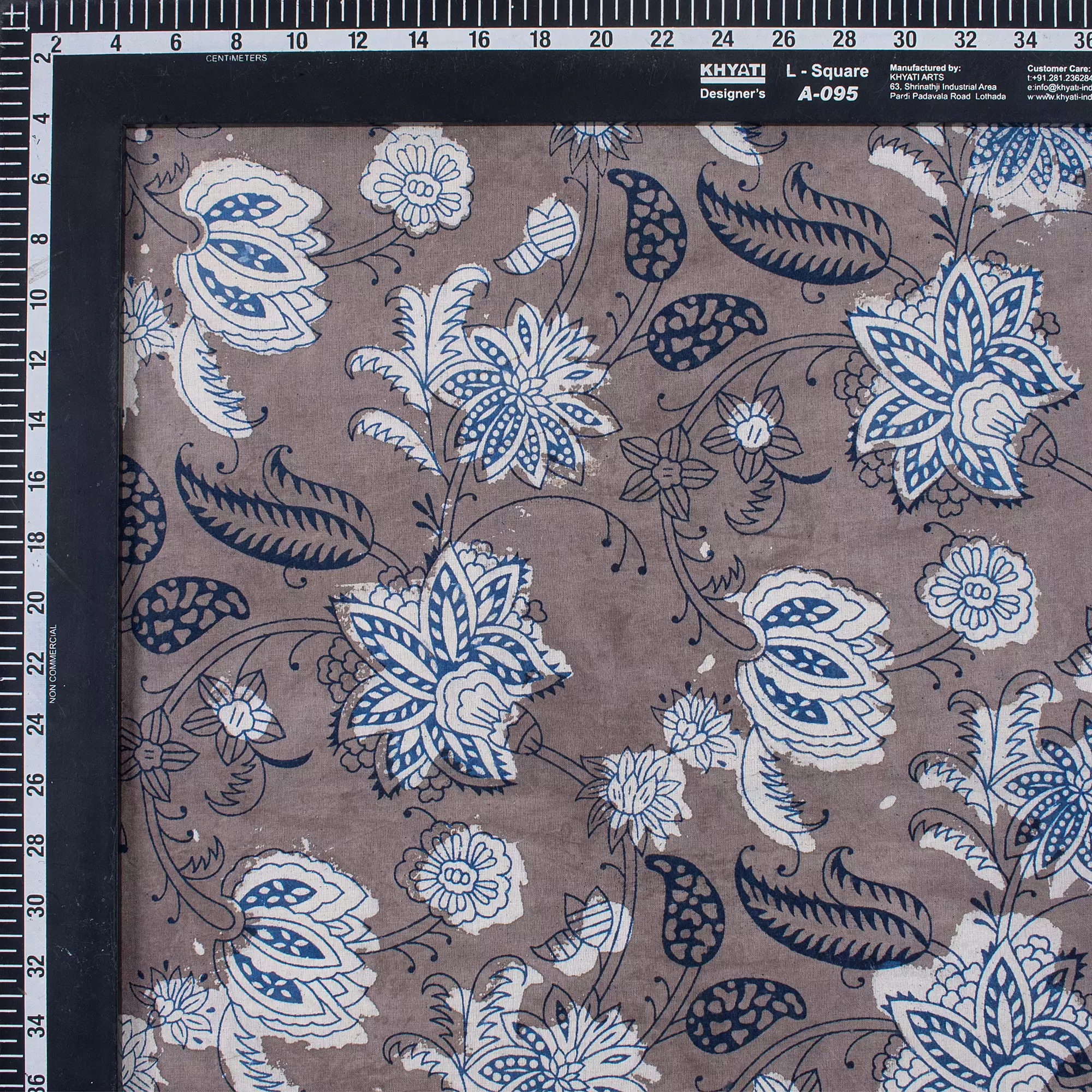 Beautiful Block Printed Floral Kashish Fabric - Image 3