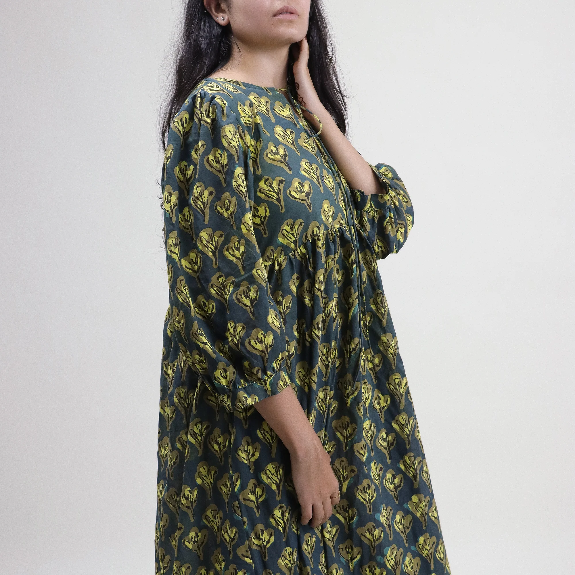 Beautiful Floral Cotton Midi Outfit for Womens - Image 6