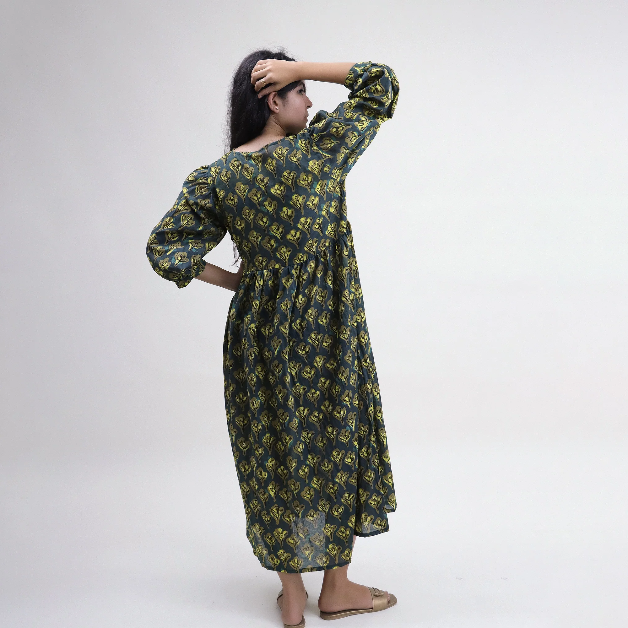 Beautiful Floral Cotton Midi Outfit for Womens - Image 7