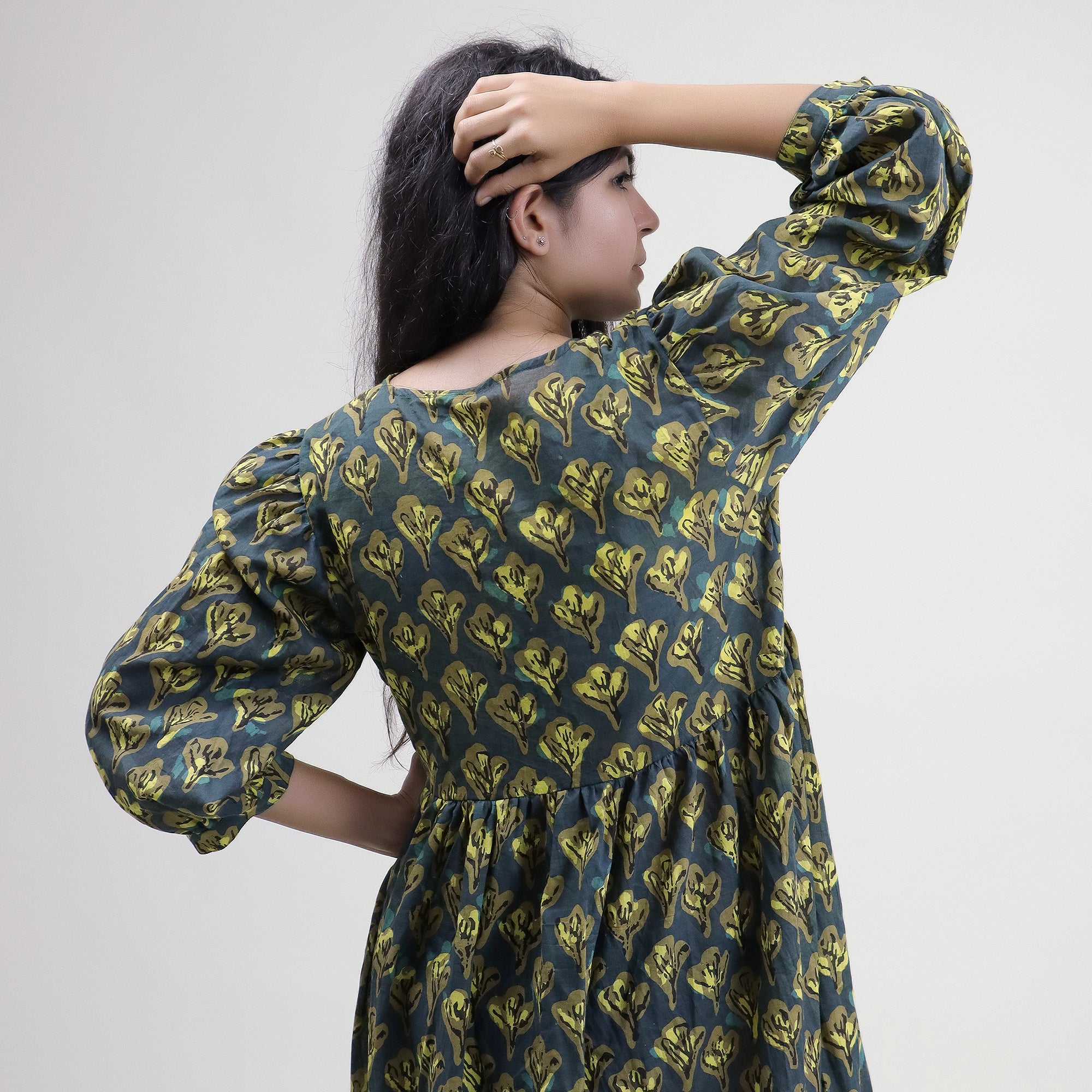 Beautiful Floral Cotton Midi Outfit for Womens - Image 8