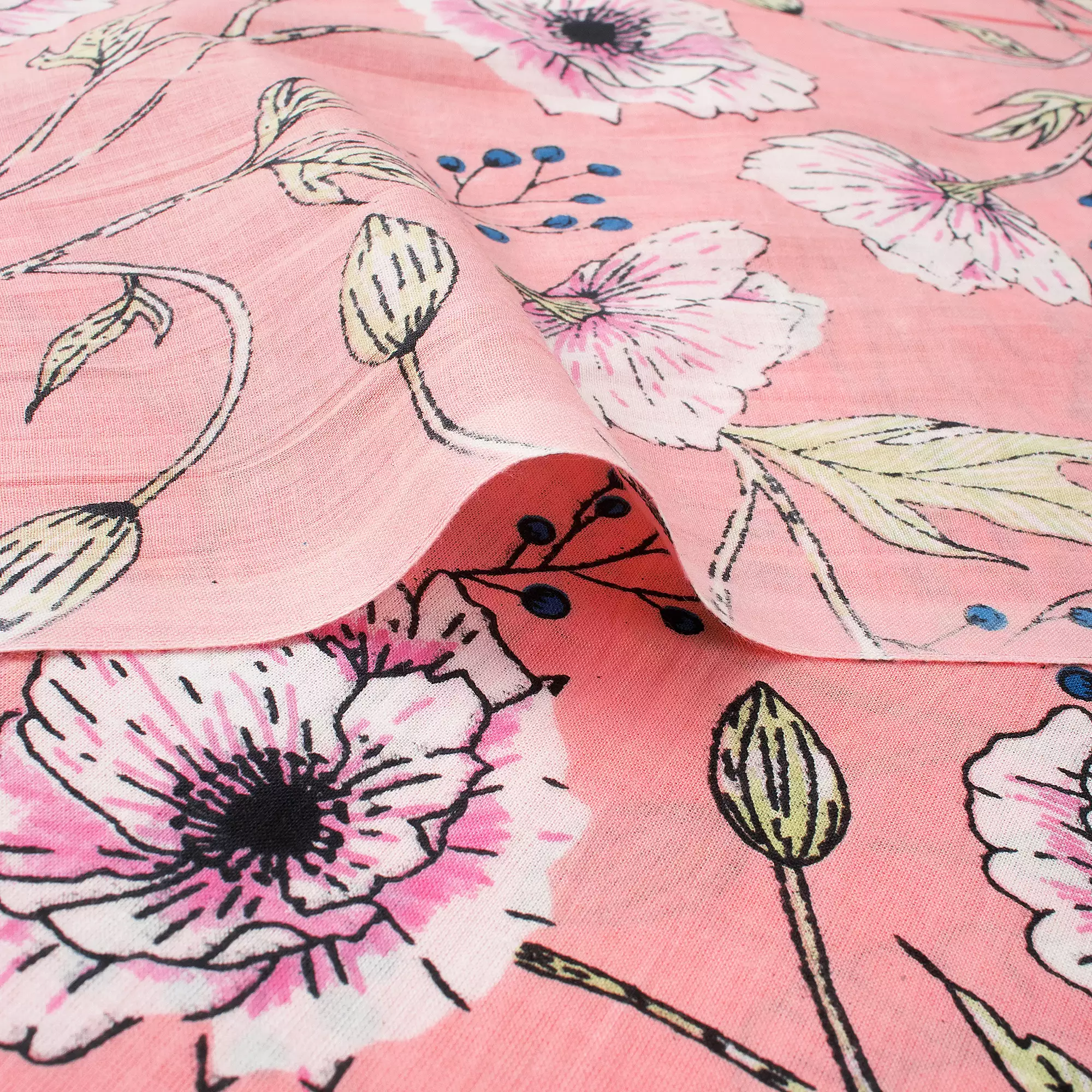 Beautiful Hand Block Printed Pure Cotton Fabric - Image 2