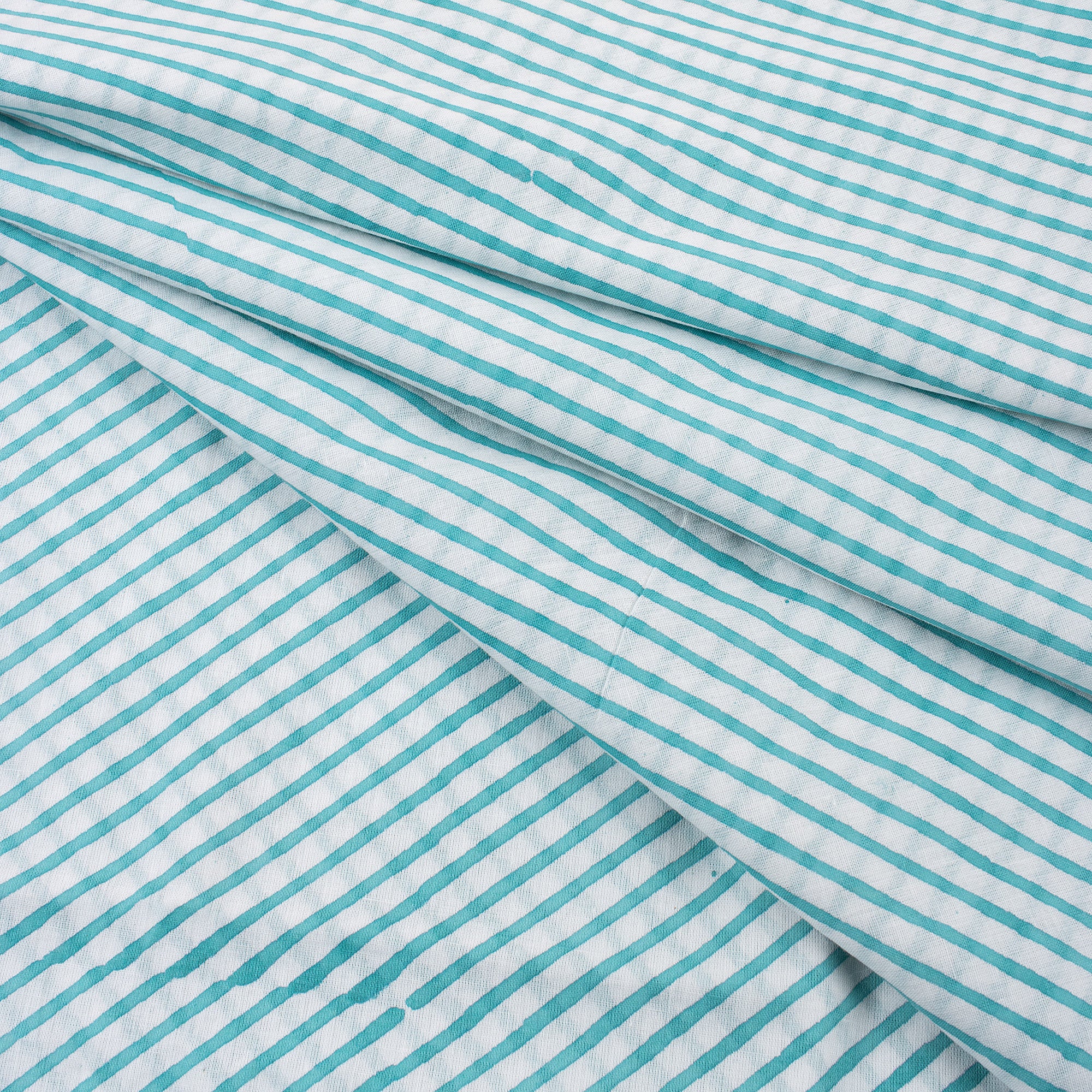 Striped Light Weighted Indian Block Print Fabric - Image 2