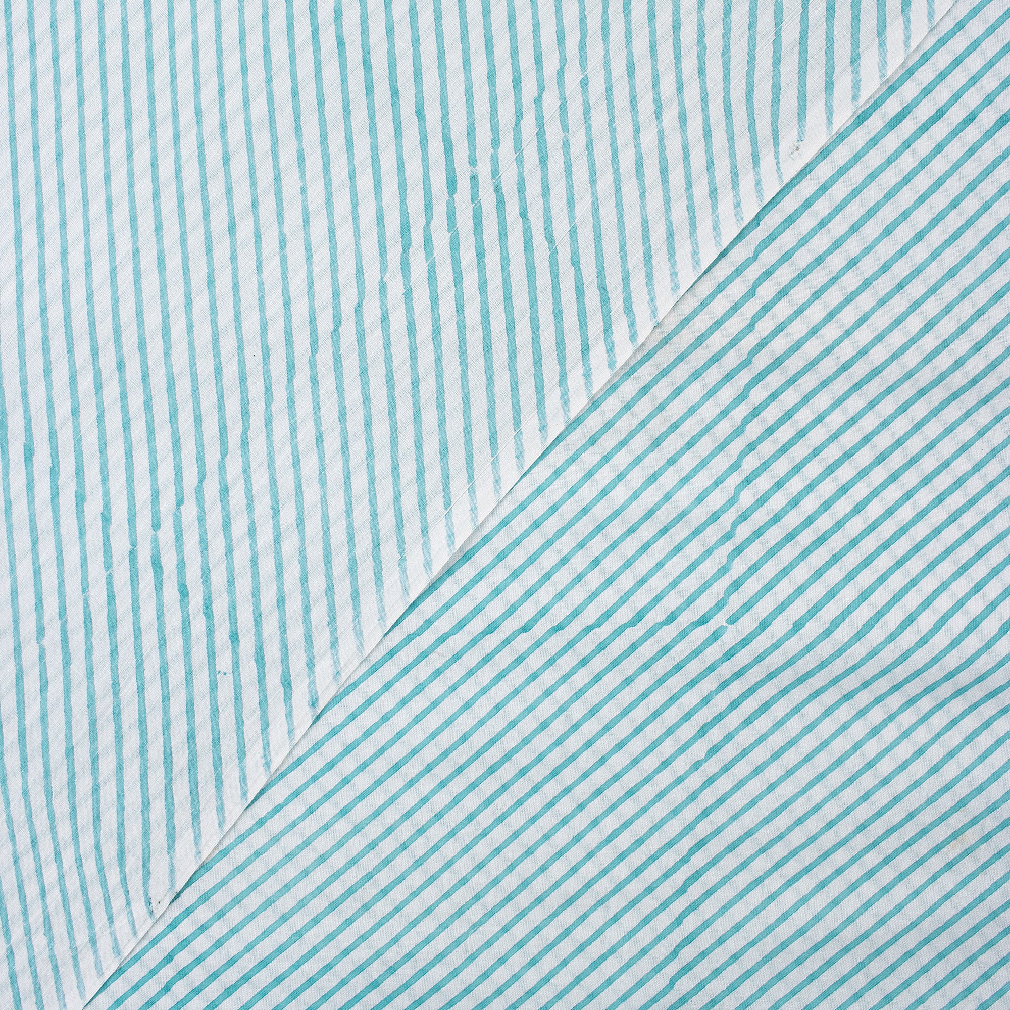 Striped Light Weighted Indian Block Print Fabric - Image 3