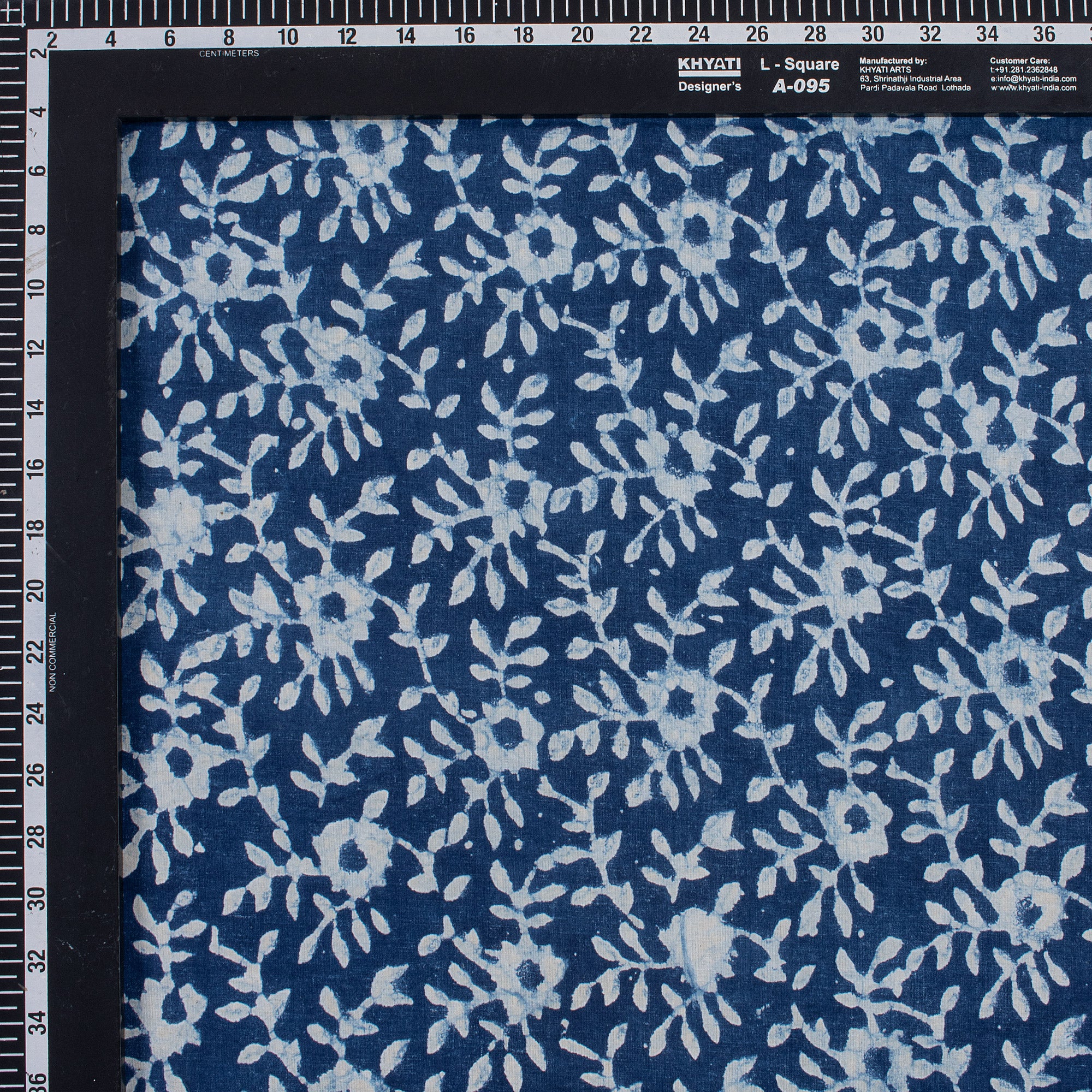 Jaipuri Floral Printed Shibori Indigo Blue Women's Clothing Fabric - Image 5