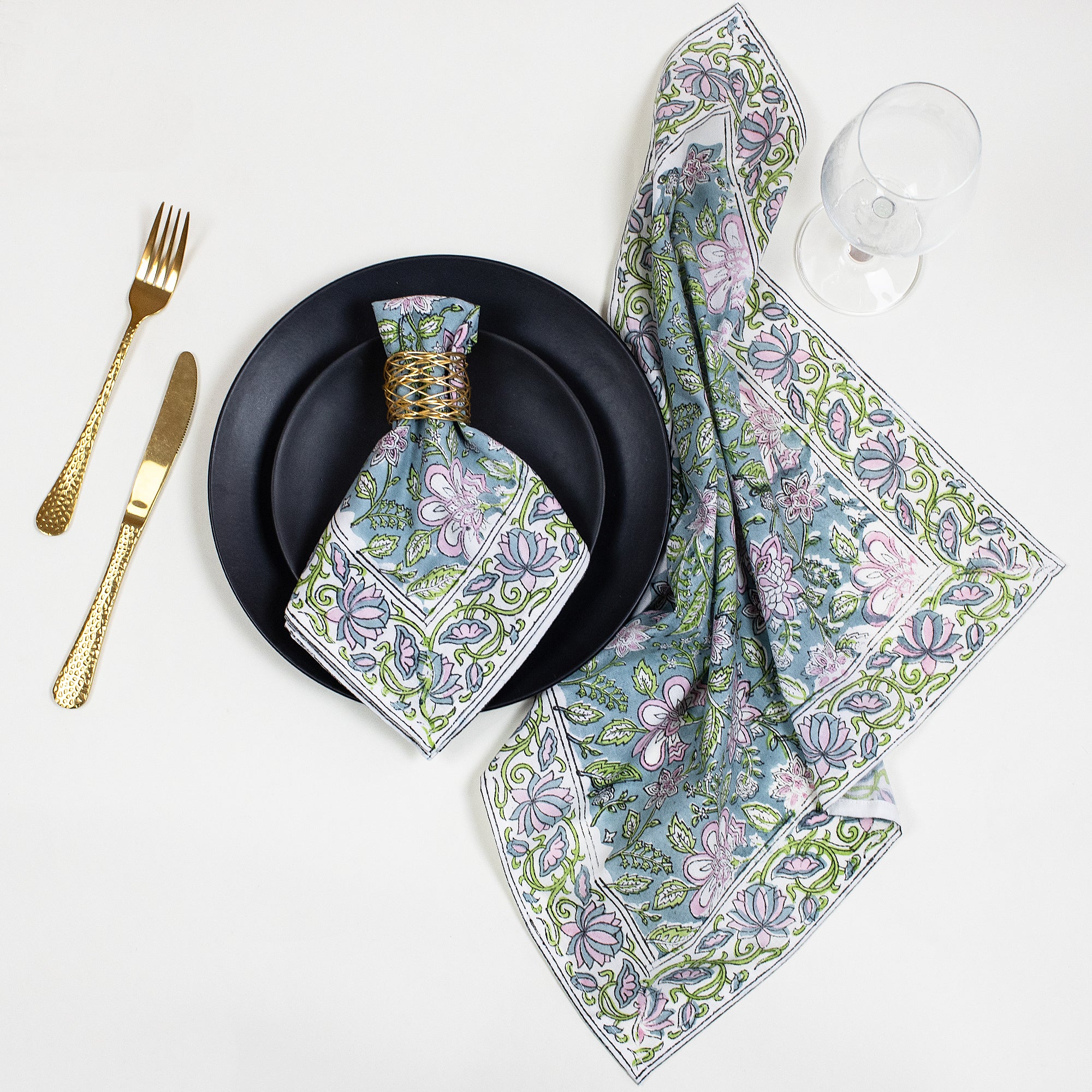 Cotton Hand Block Printed Table Napkin Cloth - Image 4