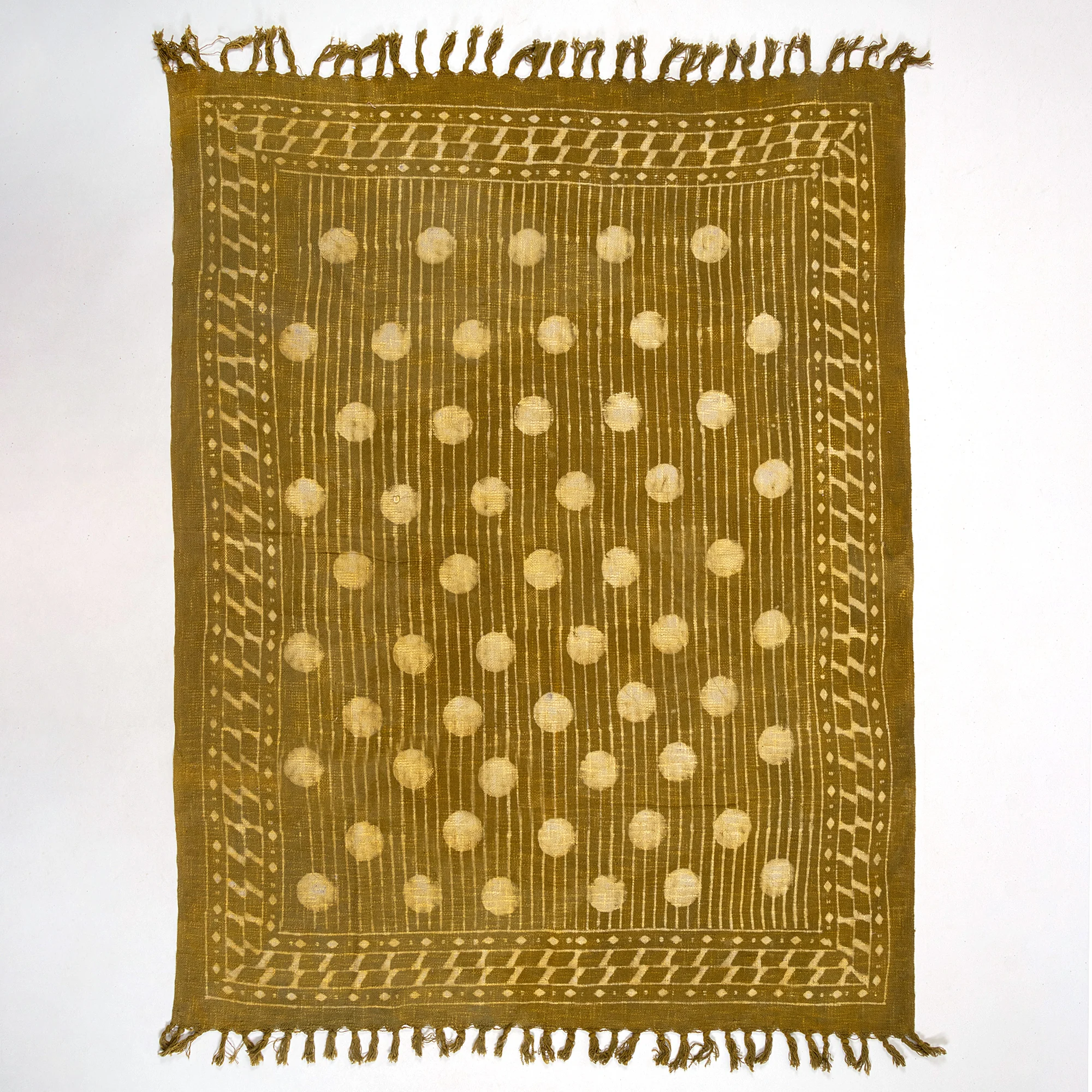 Handcrafted Polka Dots Block Printed Indian Cotton Throw Blanket - Image 4