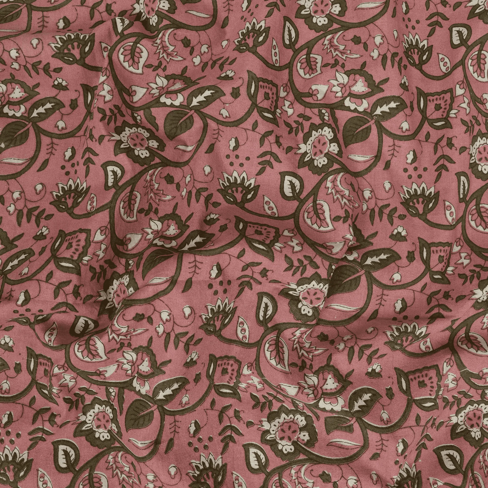Floral Indian Hand Block Print Dabu Fabric - Image 3