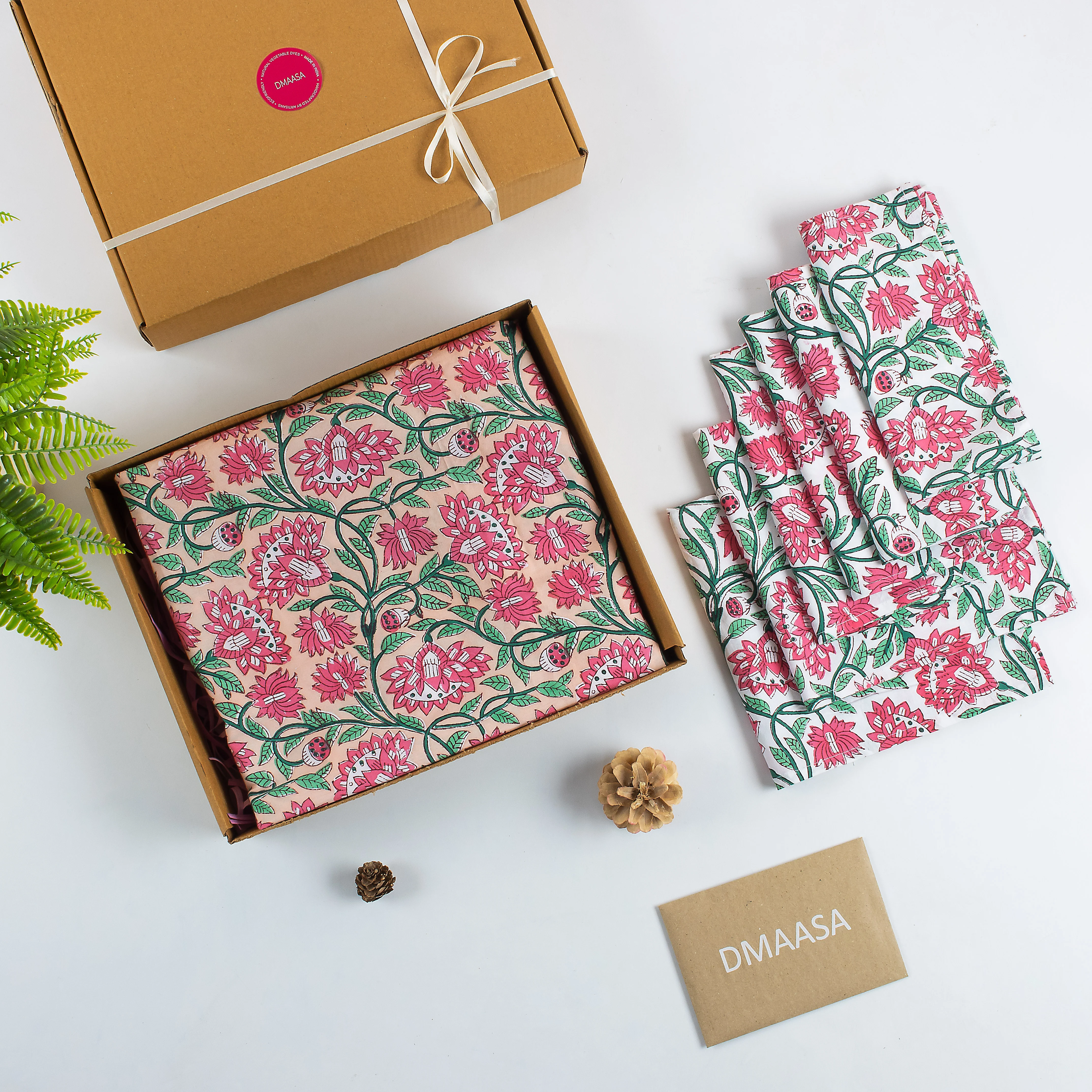 Best Gift Sets Floral Dining Table Cloth & Cotton Napkin - Image 3