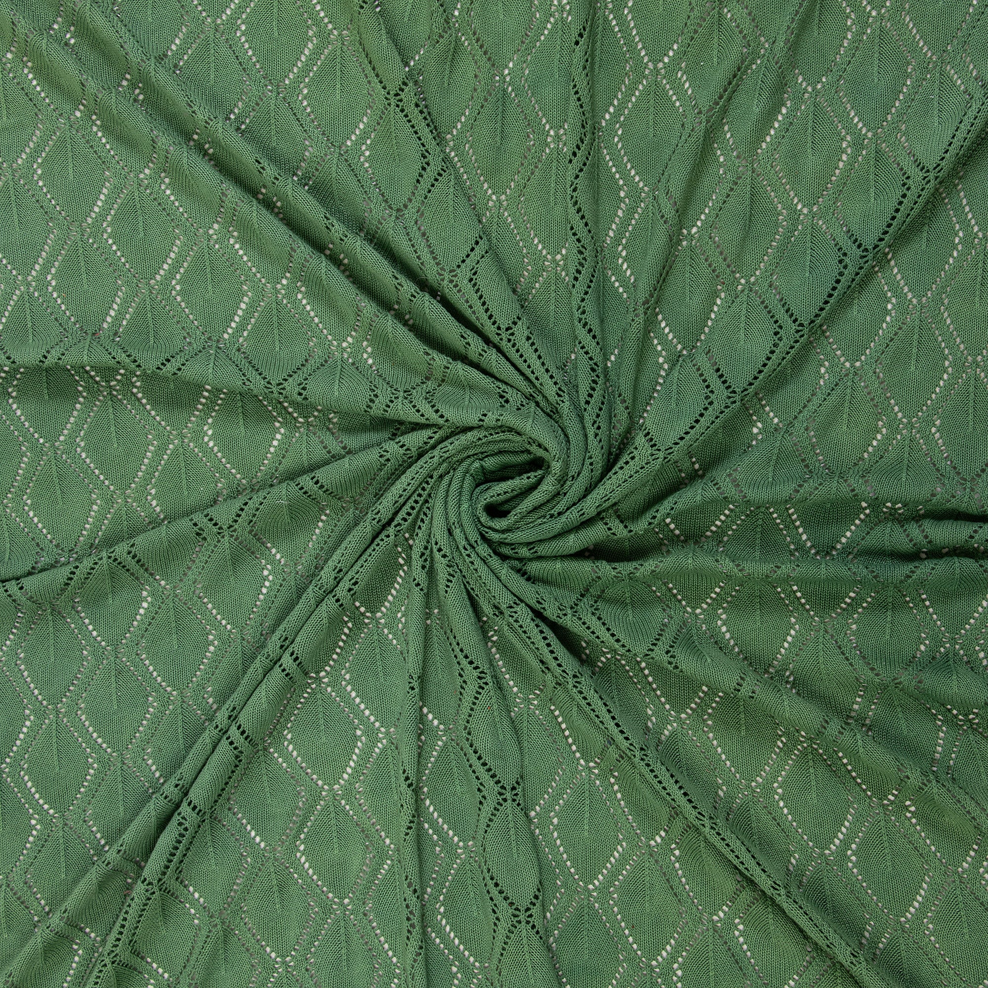 Green Knitted Natural Throw Blanket - Image 4