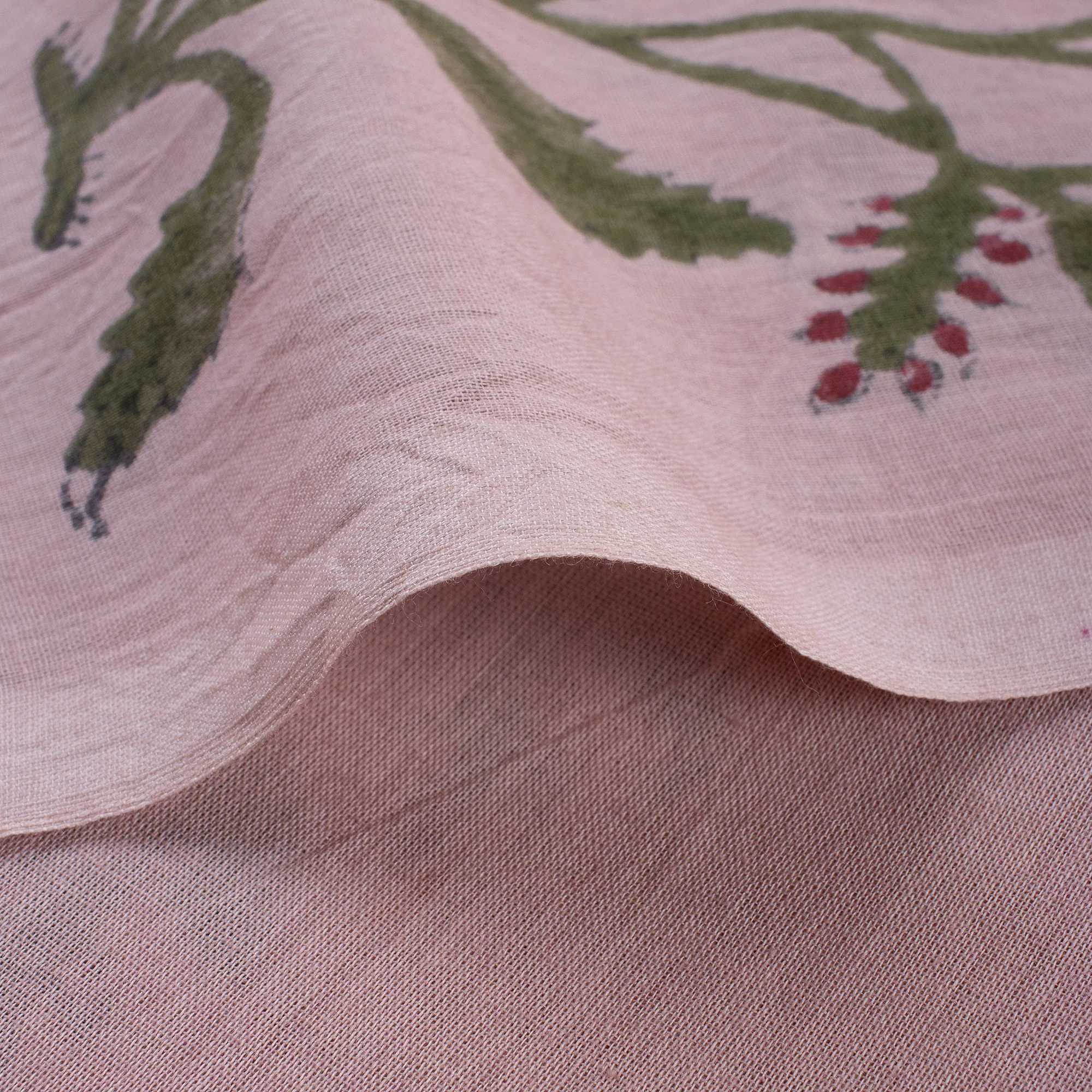Hand Block Printed Floral Fabric for Dress - Image 4