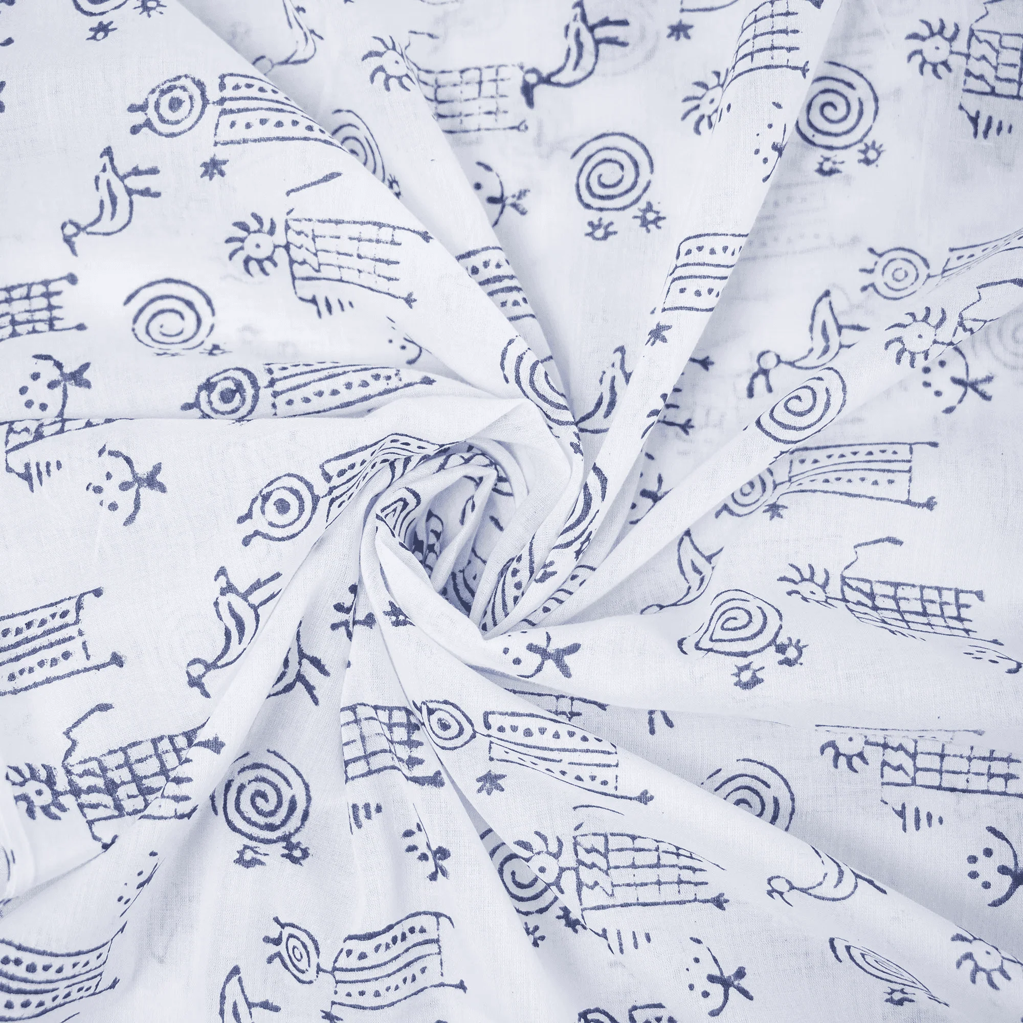 Traditional Indian Hand Printed Pure Cotton Fabric for Kurtis - Image 5