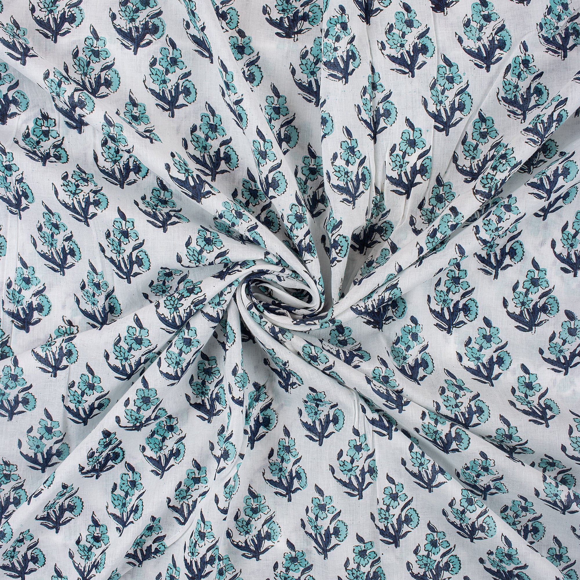 Modern Indian Hand Block Print Fabric - Image 3