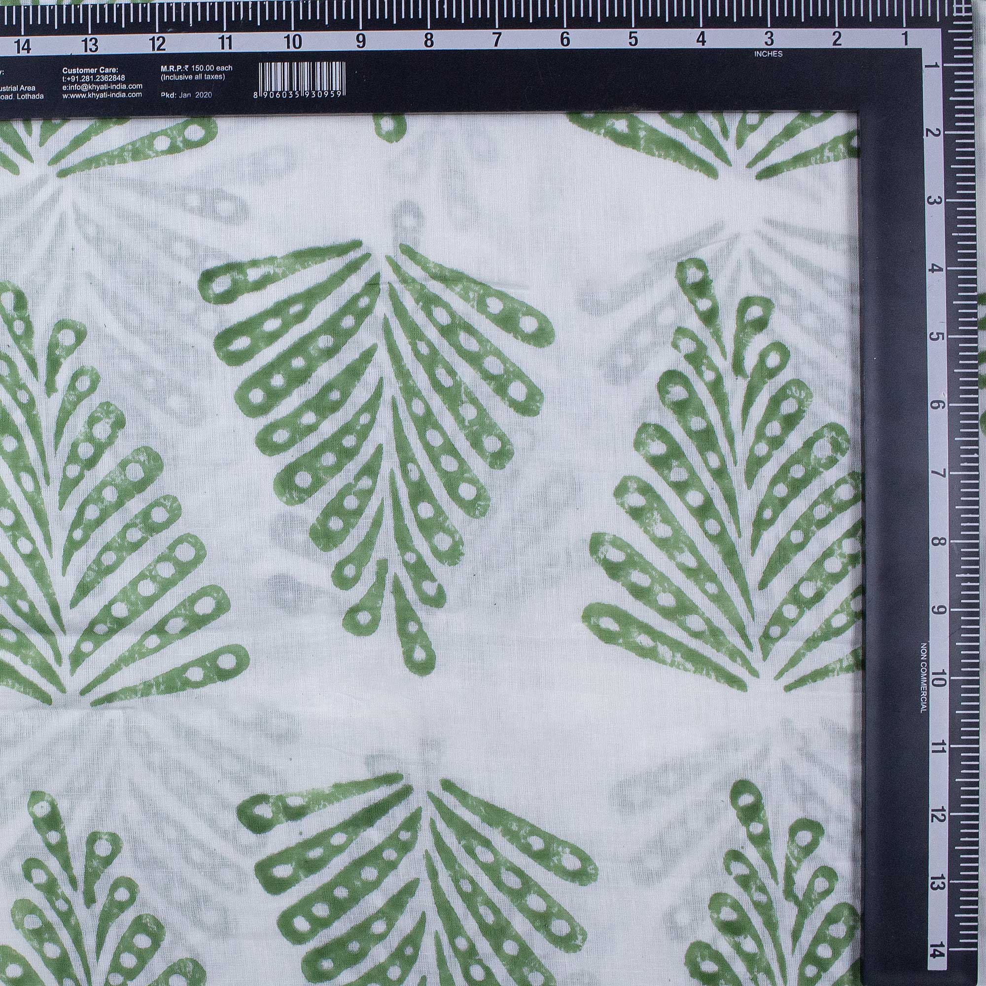 Premium Leaf Hand Block Print Fabric - Image 4