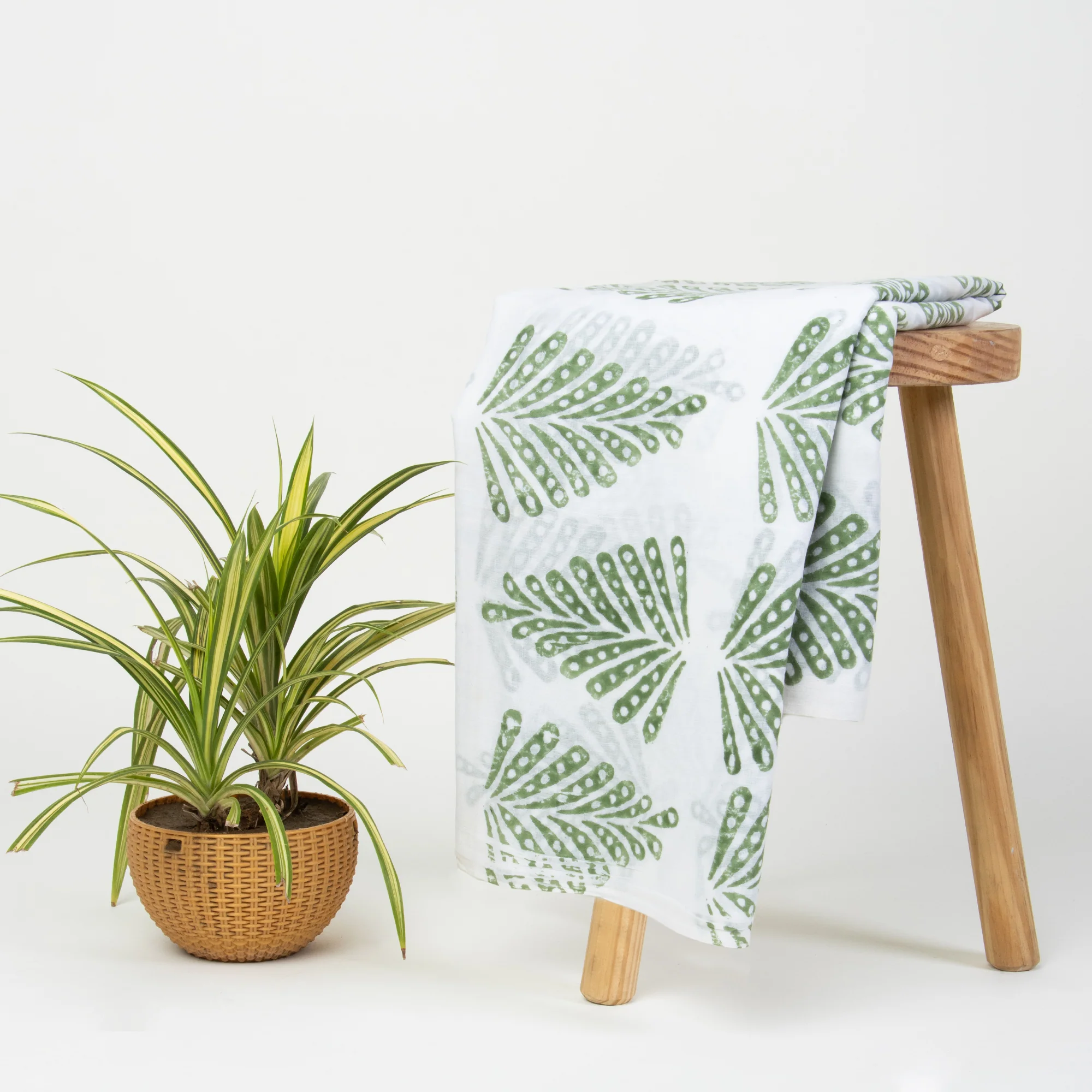 Premium Leaf Hand Block Print Fabric - Image 6