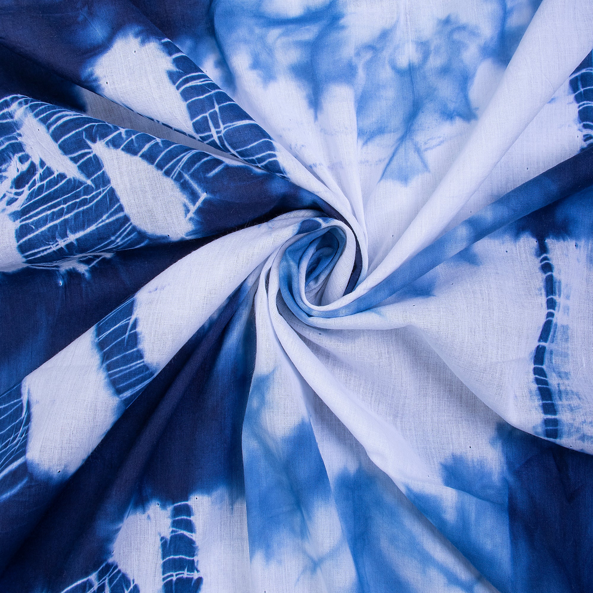 Shibori Blue Tie Dye Hanmade Fabric - Image 4