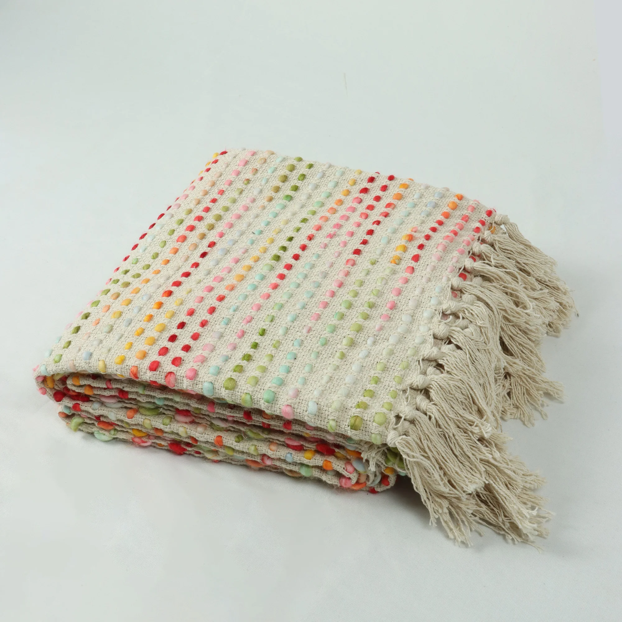Handmade Indian Cotton Woven Throw Blanket for Couch - Image 4