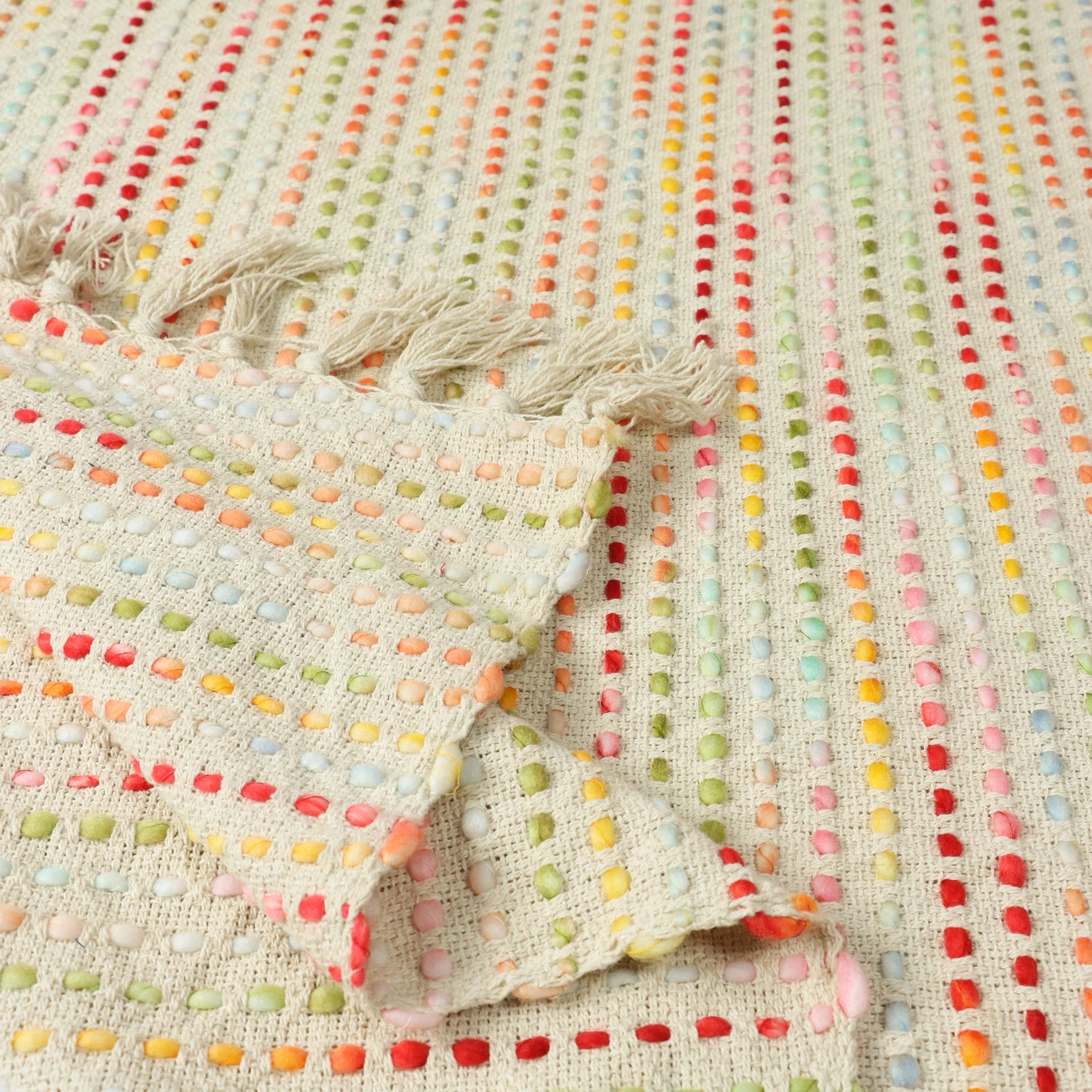 Handmade Indian Cotton Woven Throw Blanket for Couch - Image 5