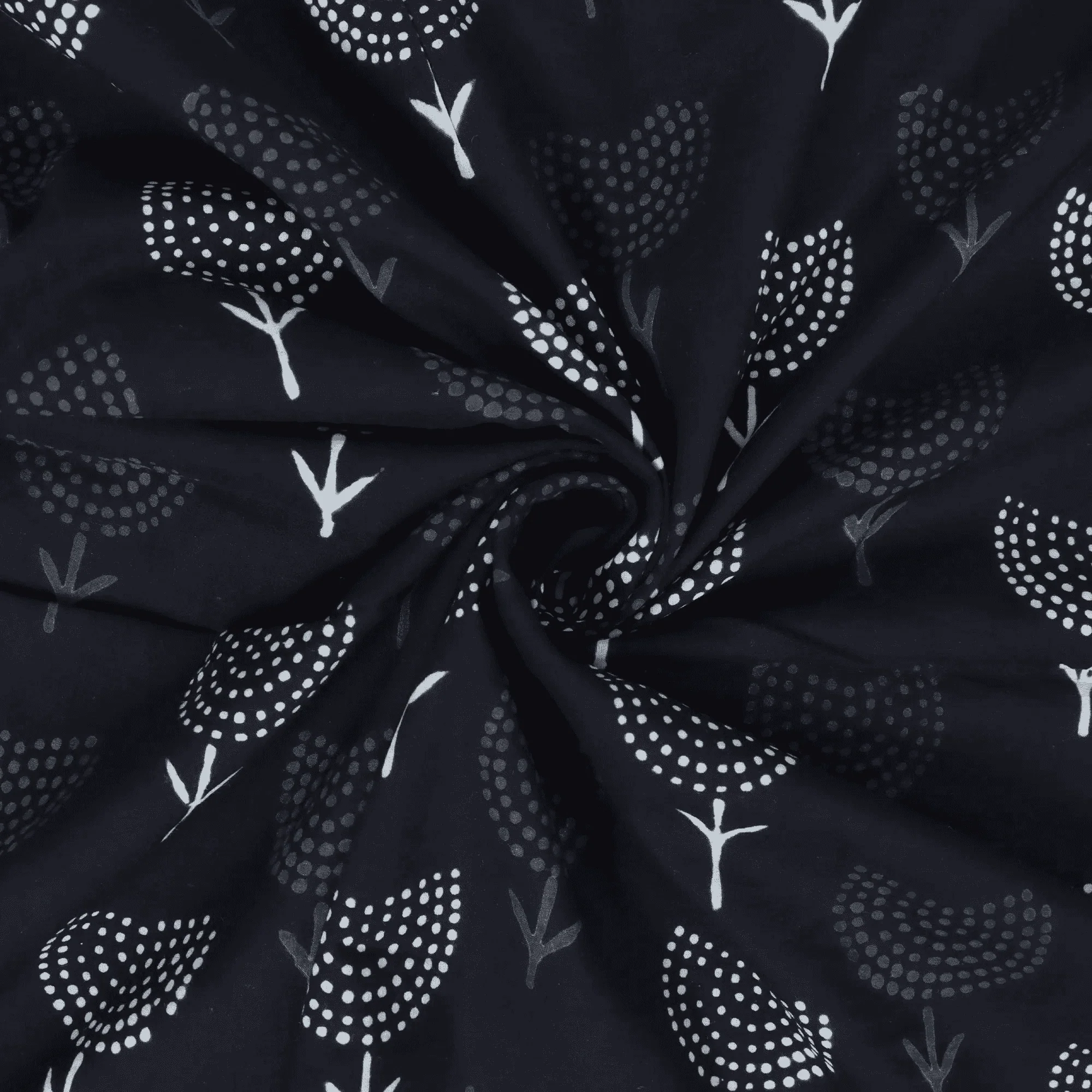 Floral Hand Block Printed Summer Dress Cotton Fabric Cloth - Image 4