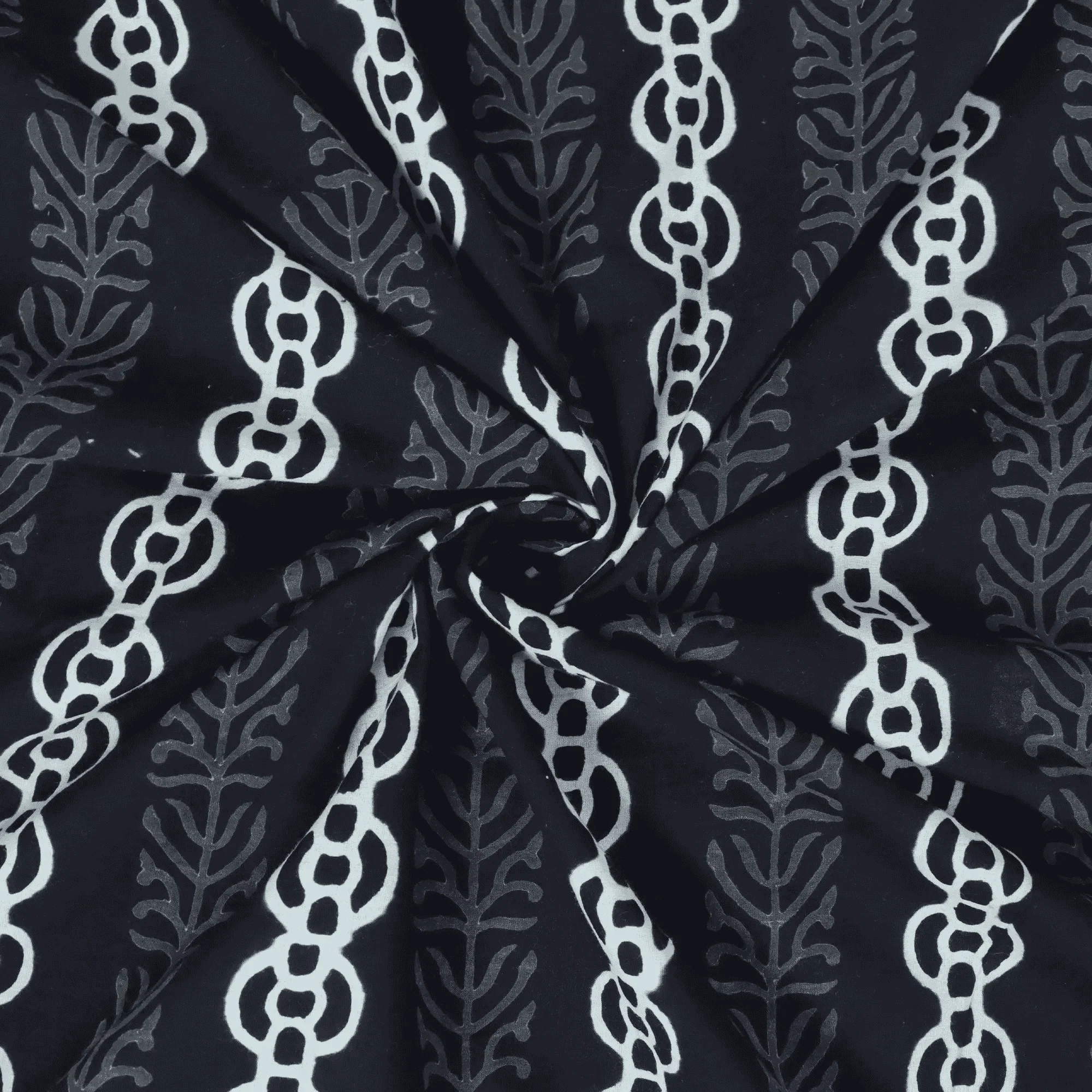 Indian Hand Block Print Pure Cotton Voile Fabric - Image 4