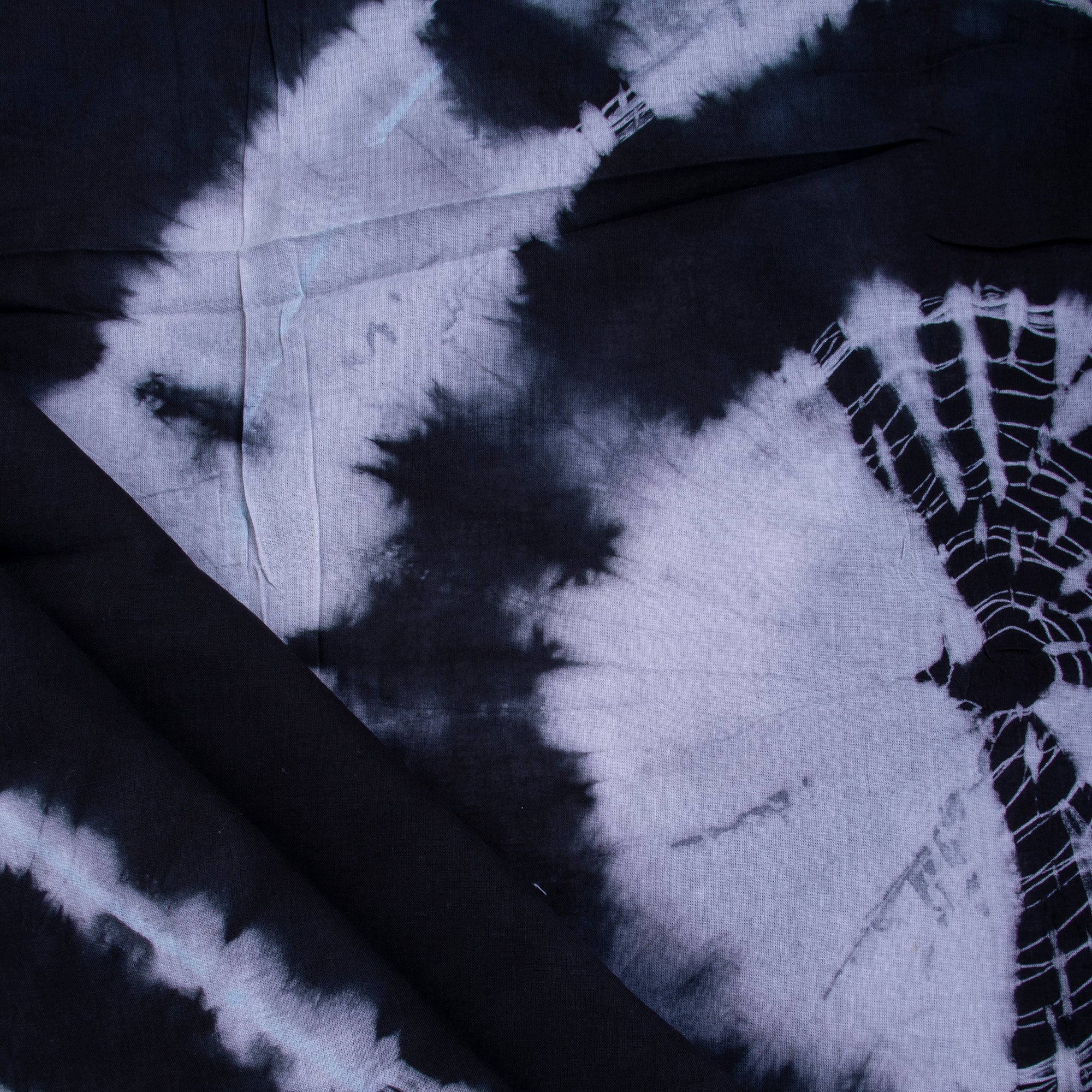 Modern Solid Black Handmade Pure Cotton Tie Dye Running Fabrics - Image 2