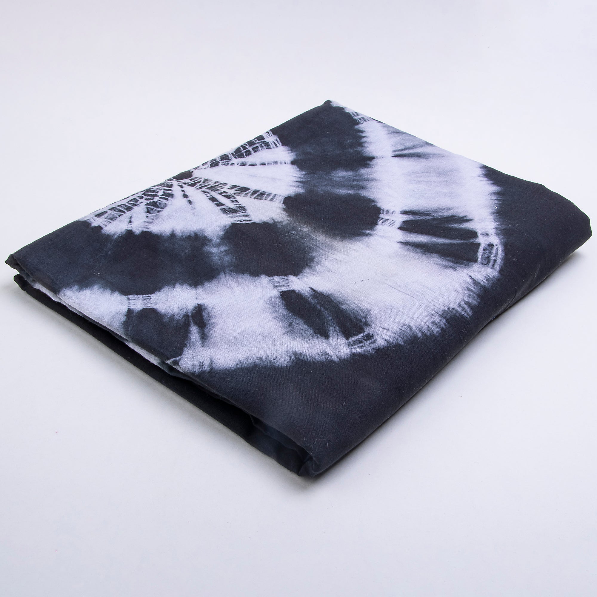 Modern Solid Black Handmade Pure Cotton Tie Dye Running Fabrics - Image 4