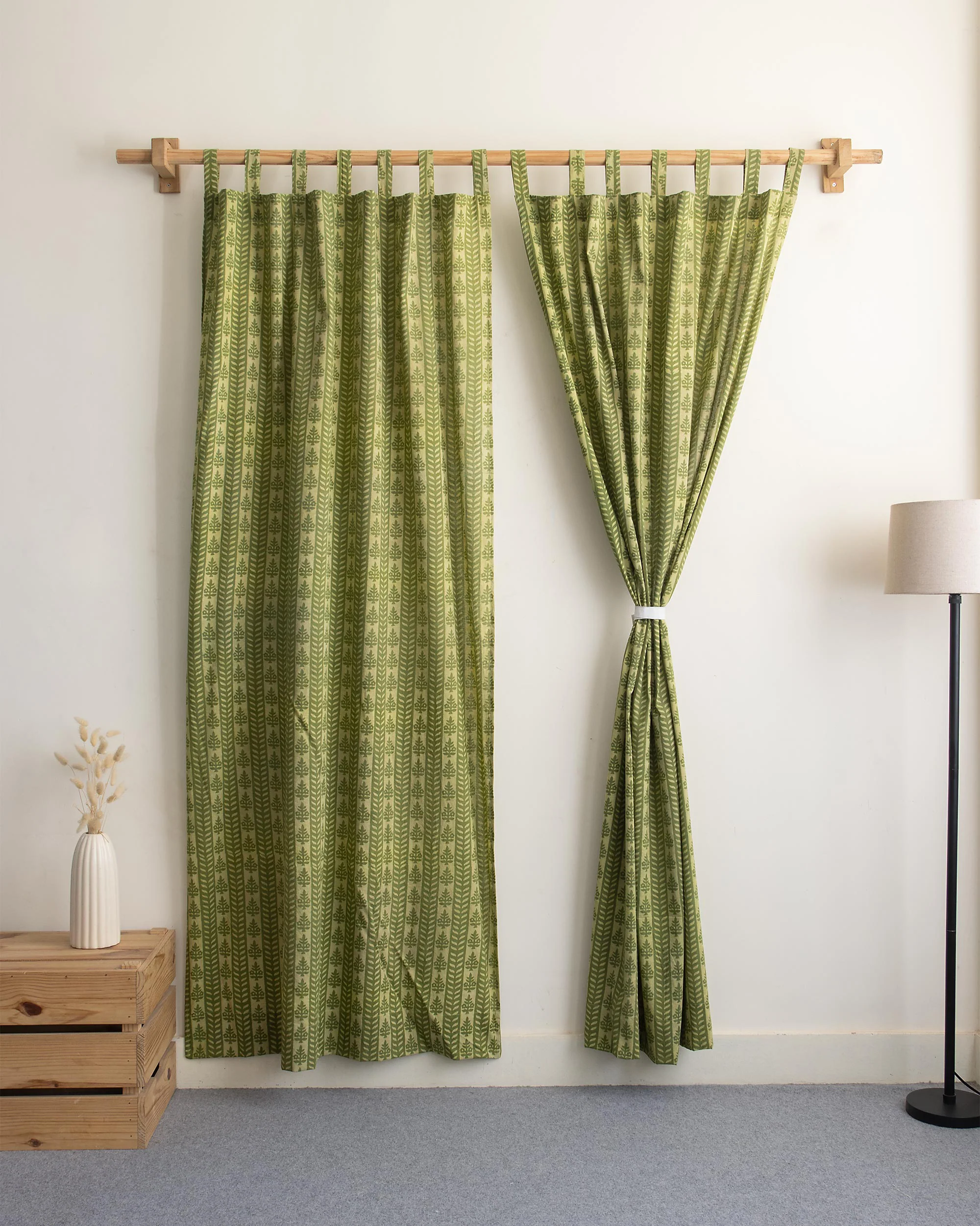 Block Hand Block Printed Cotton Window Curtains - Image 3