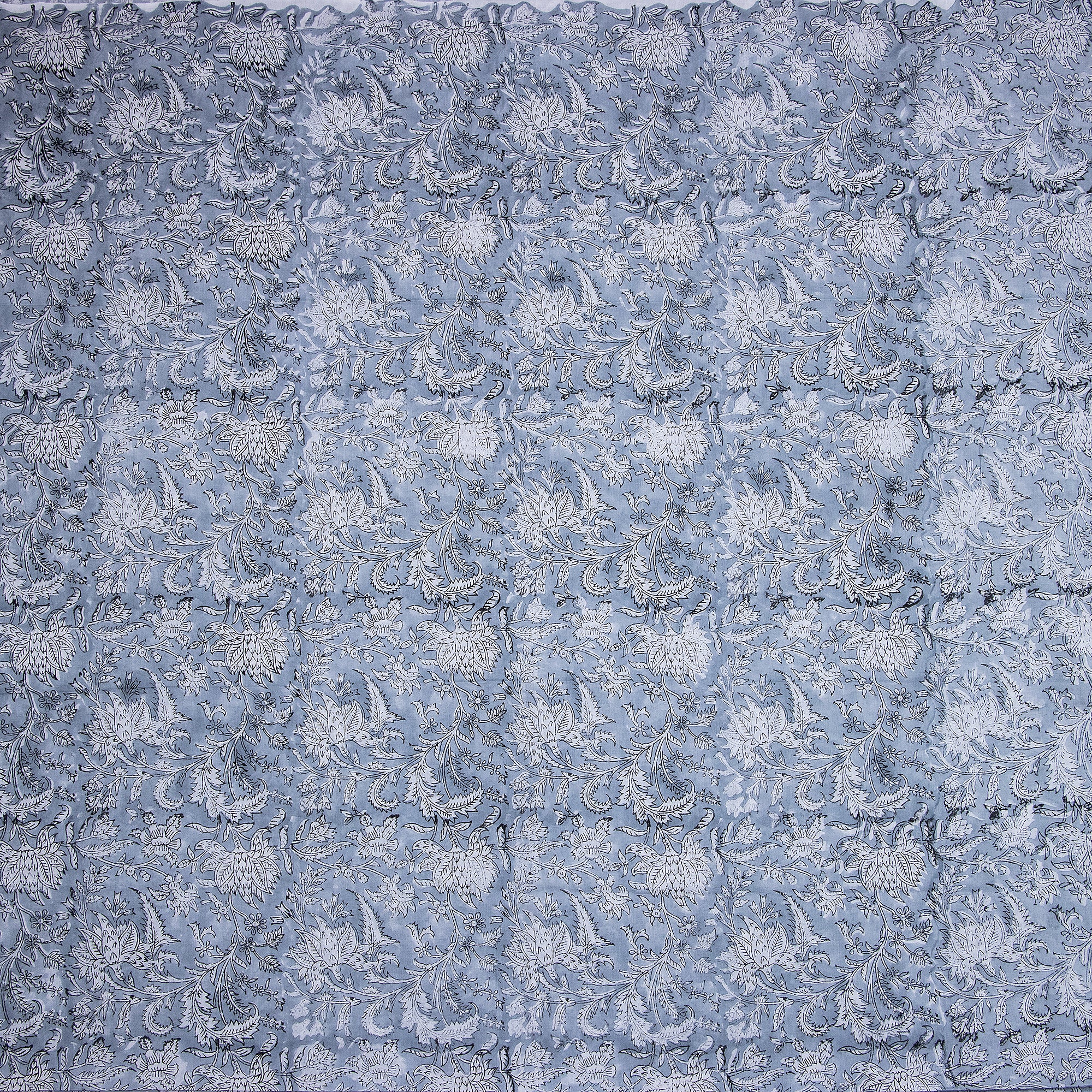Floral Block Printed Jaipuri Cotton Dress Fabric - Image 3
