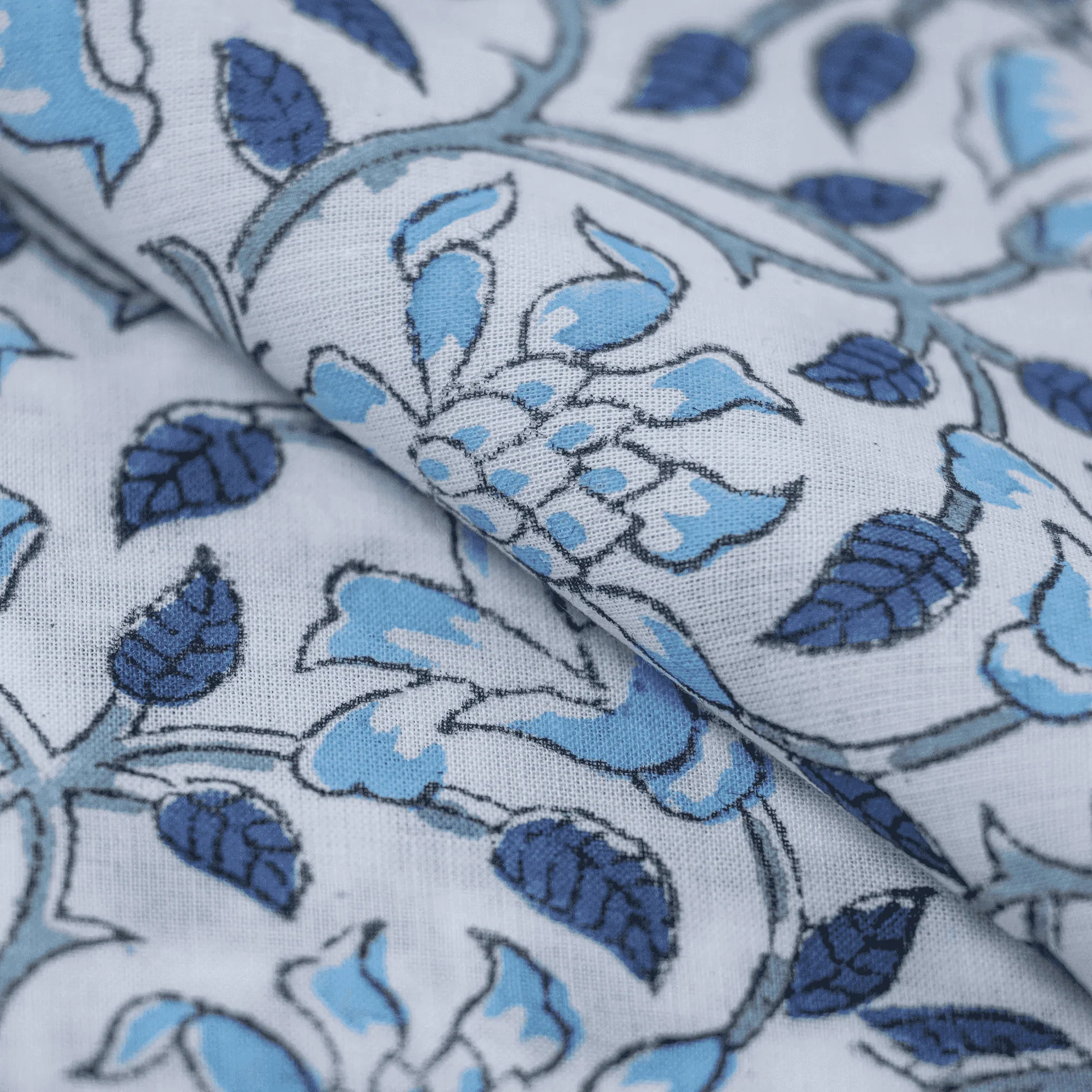 Handcrafted Floral Soft Cotton Block Printed Garments Fabric Cloth - Image 3