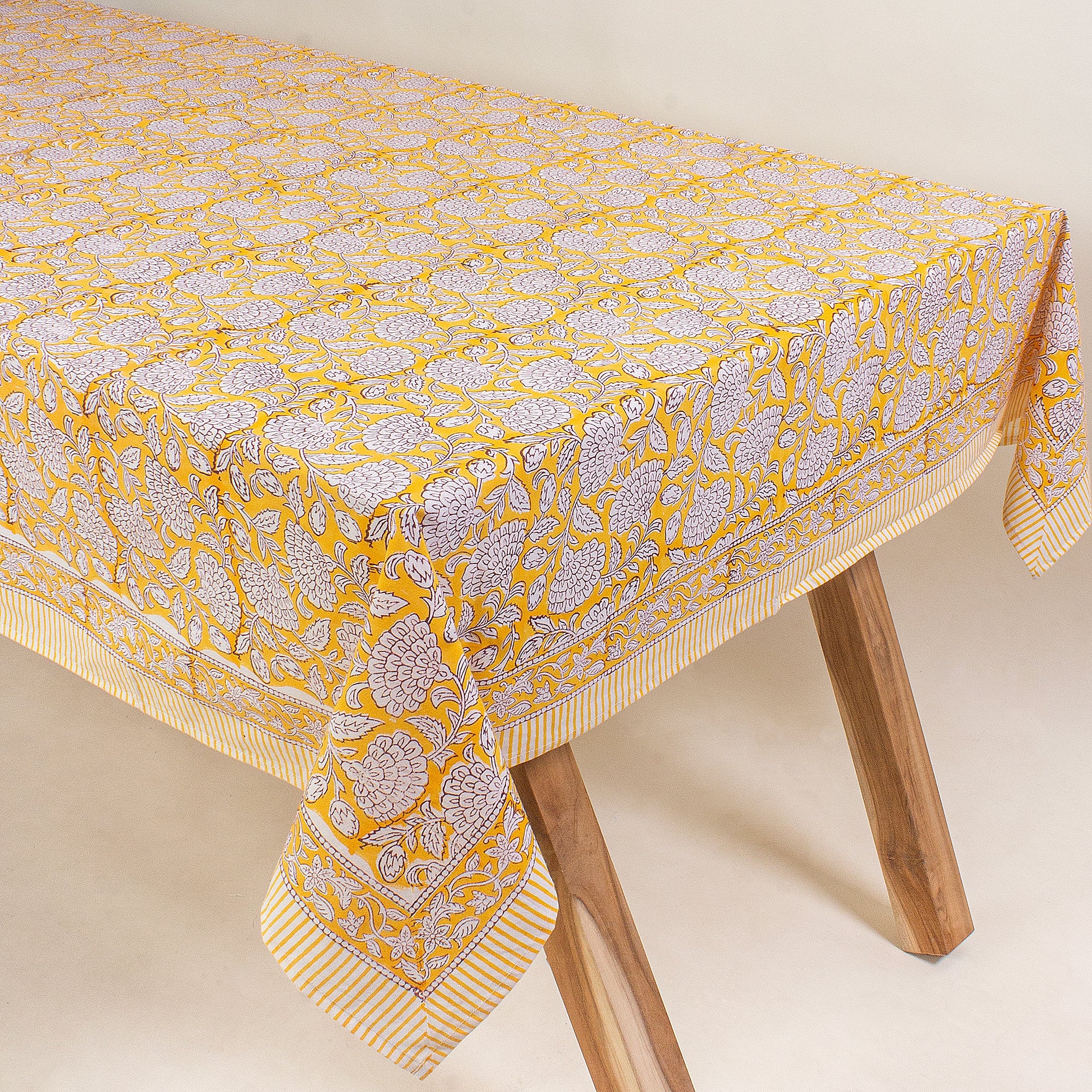 Block Printed Floral Pure Cotton Affordable Table Covers - Image 4