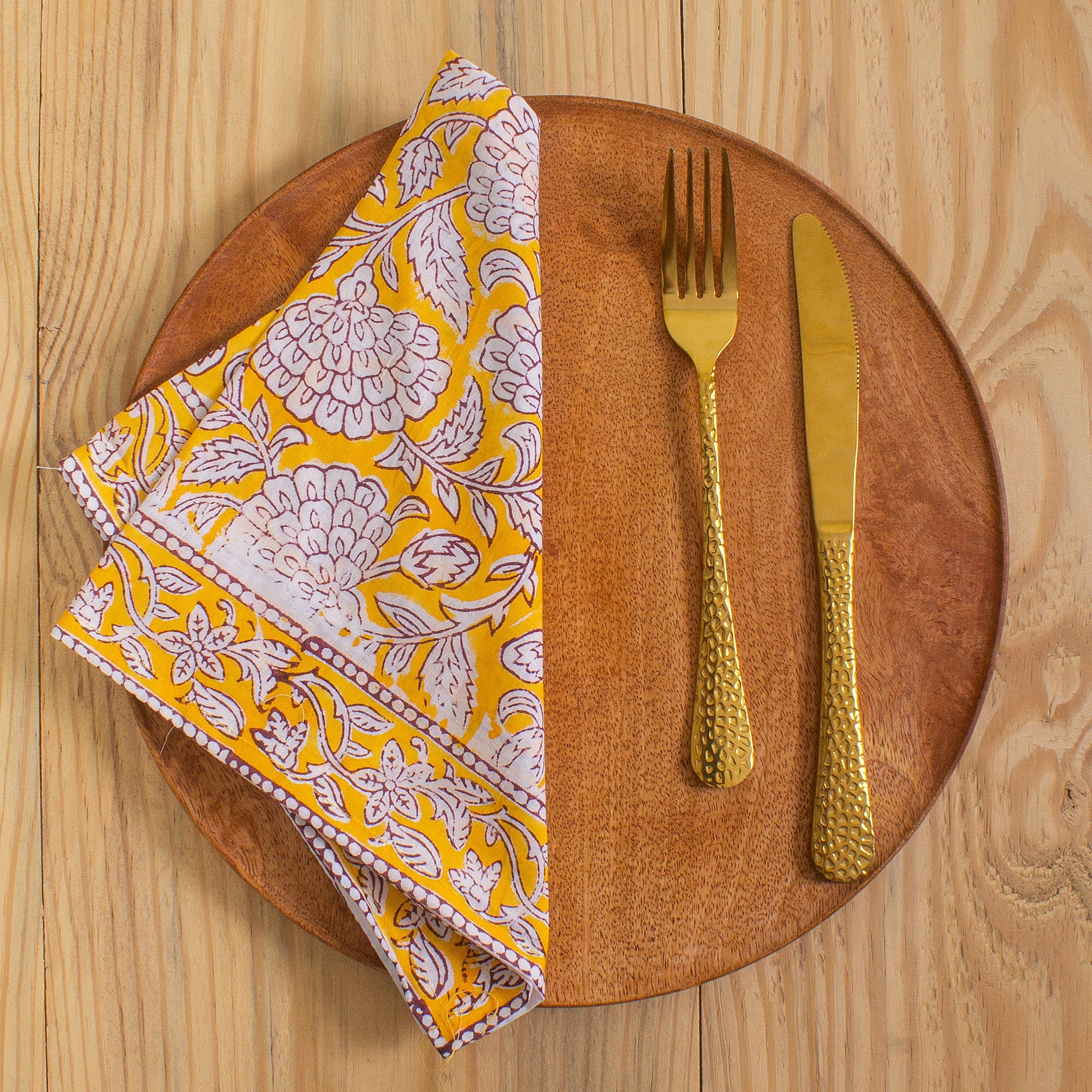 Block Printed Floral Pure Cotton Affordable Table Covers - Image 5