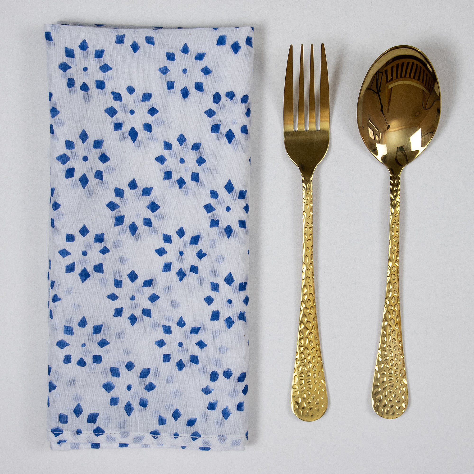 Stylish Hand Block Printed Buti Cocktail Party Pure Cotton Napkins - Image 4