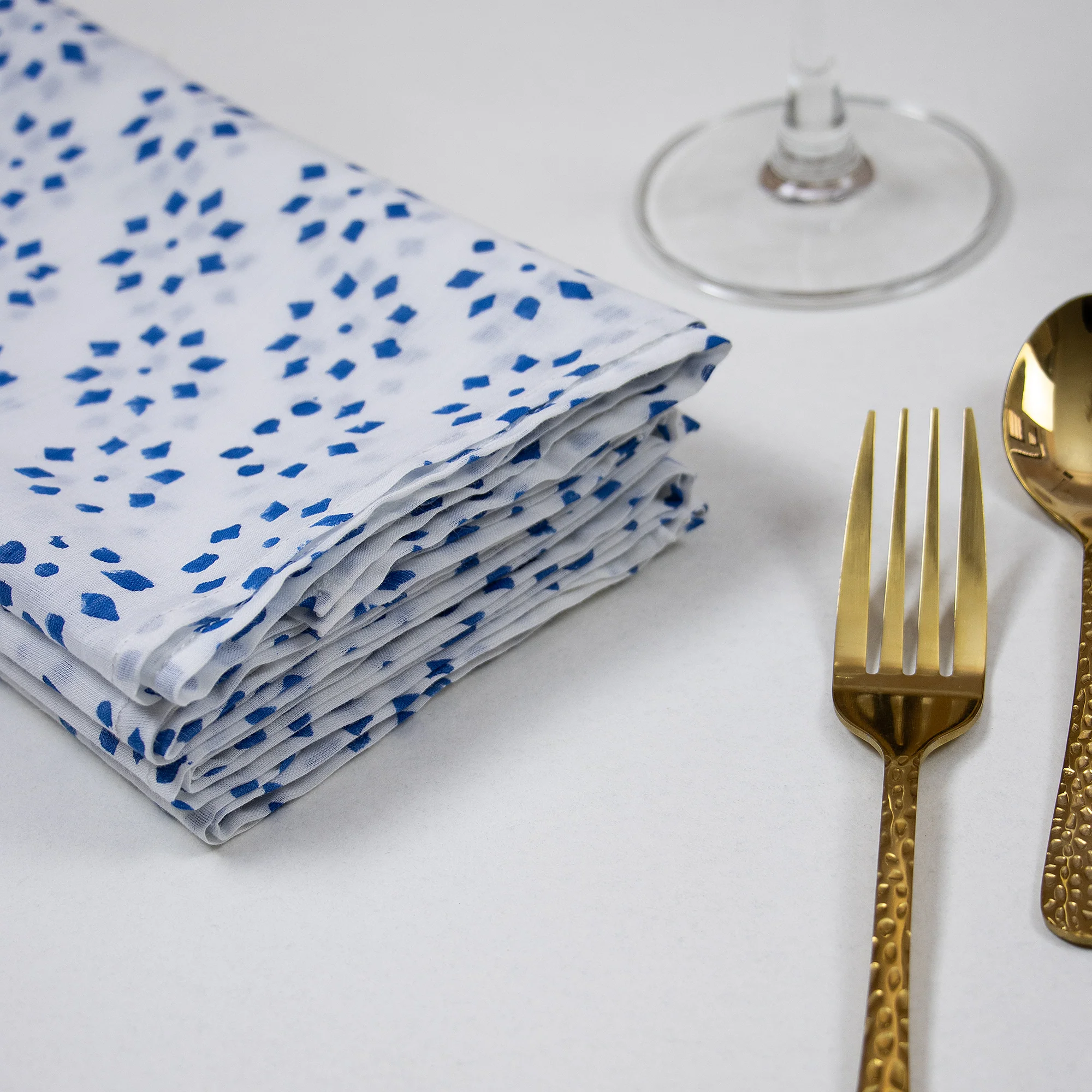 Stylish Hand Block Printed Buti Cocktail Party Pure Cotton Napkins - Image 5