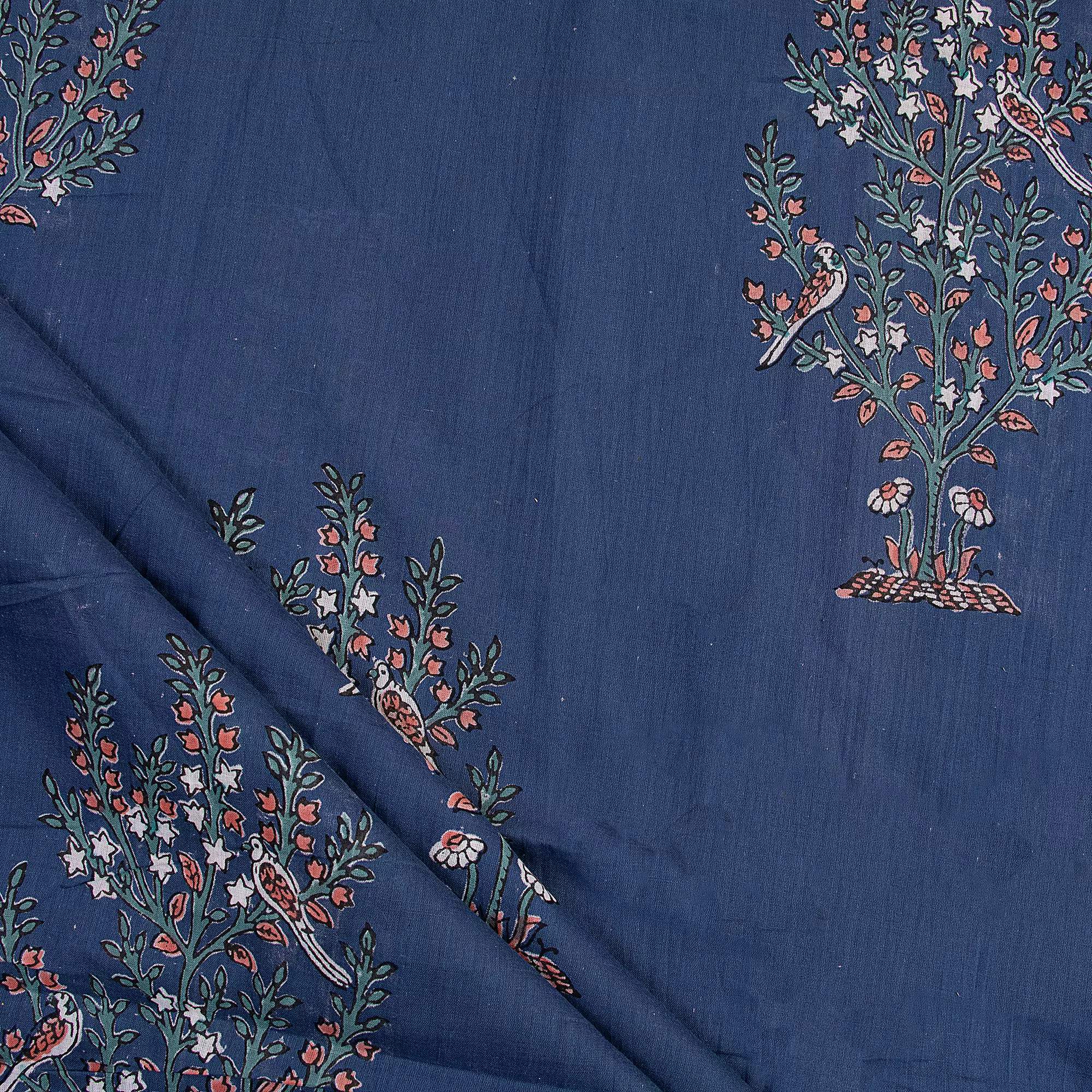 Blue Boota Hand Block Printed Fabric