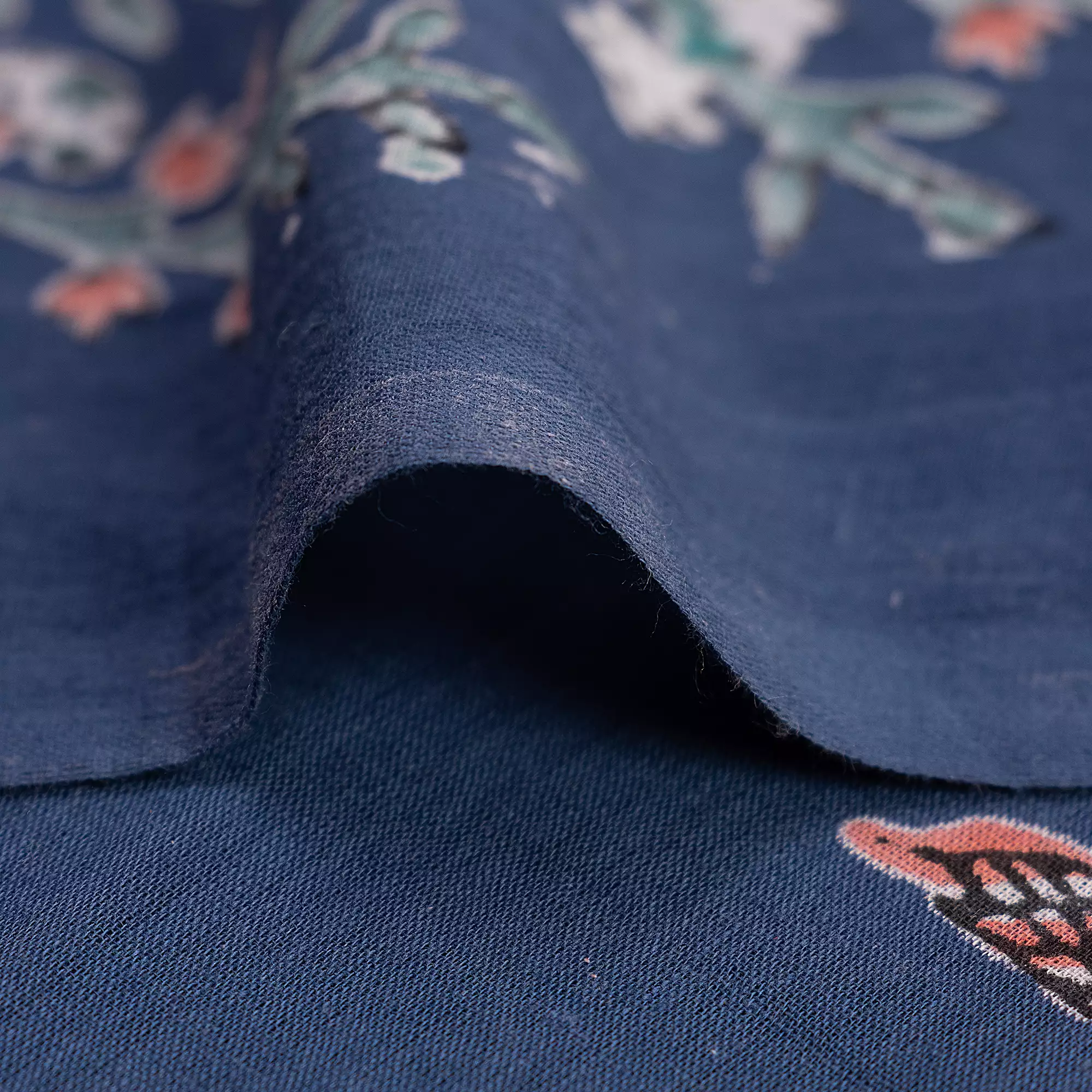 Blue Boota Hand Block Printed Fabric - Image 2
